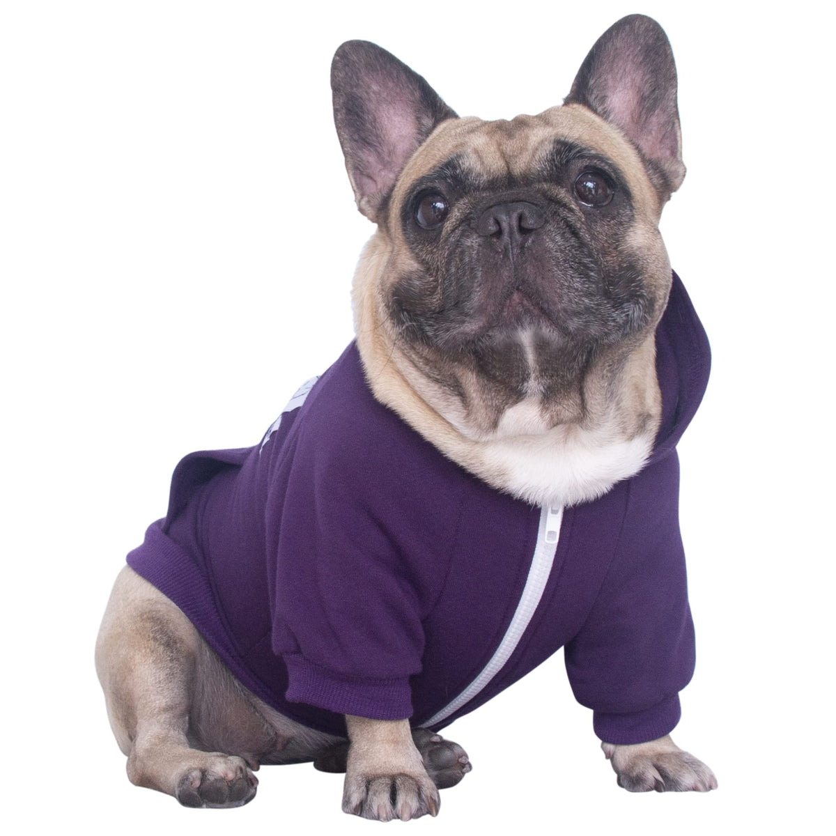 Ichoue French Bulldog Frenchie Clothes Hoodies For Dogs Pug English Boston Terrier Bully Pitbull Corgi Sweatshirt Sweater Clothing - Dark Purple/Large