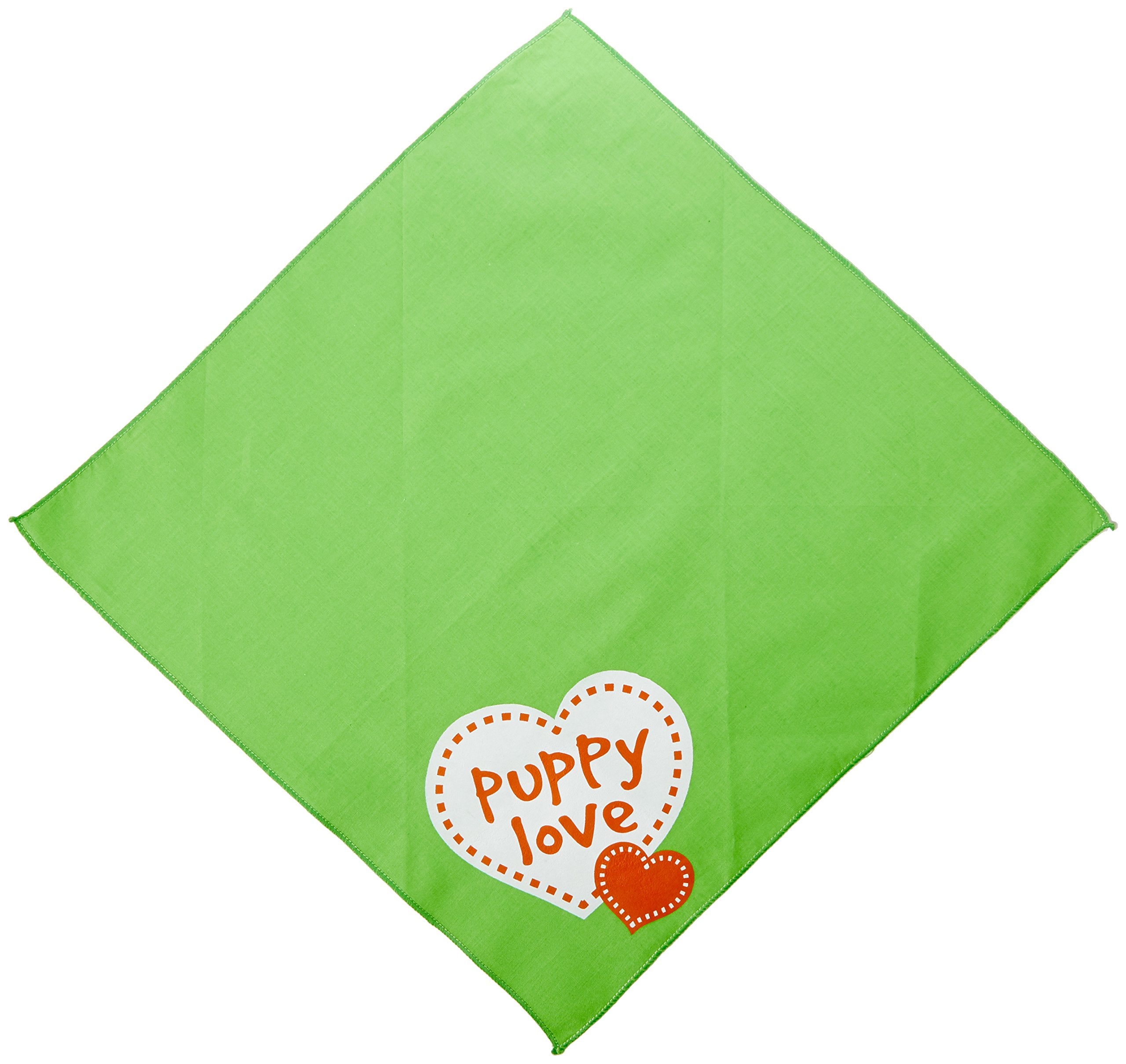 Mirage Pet Products Puppy Love Screen Print Bandana, Small, Lime Green
