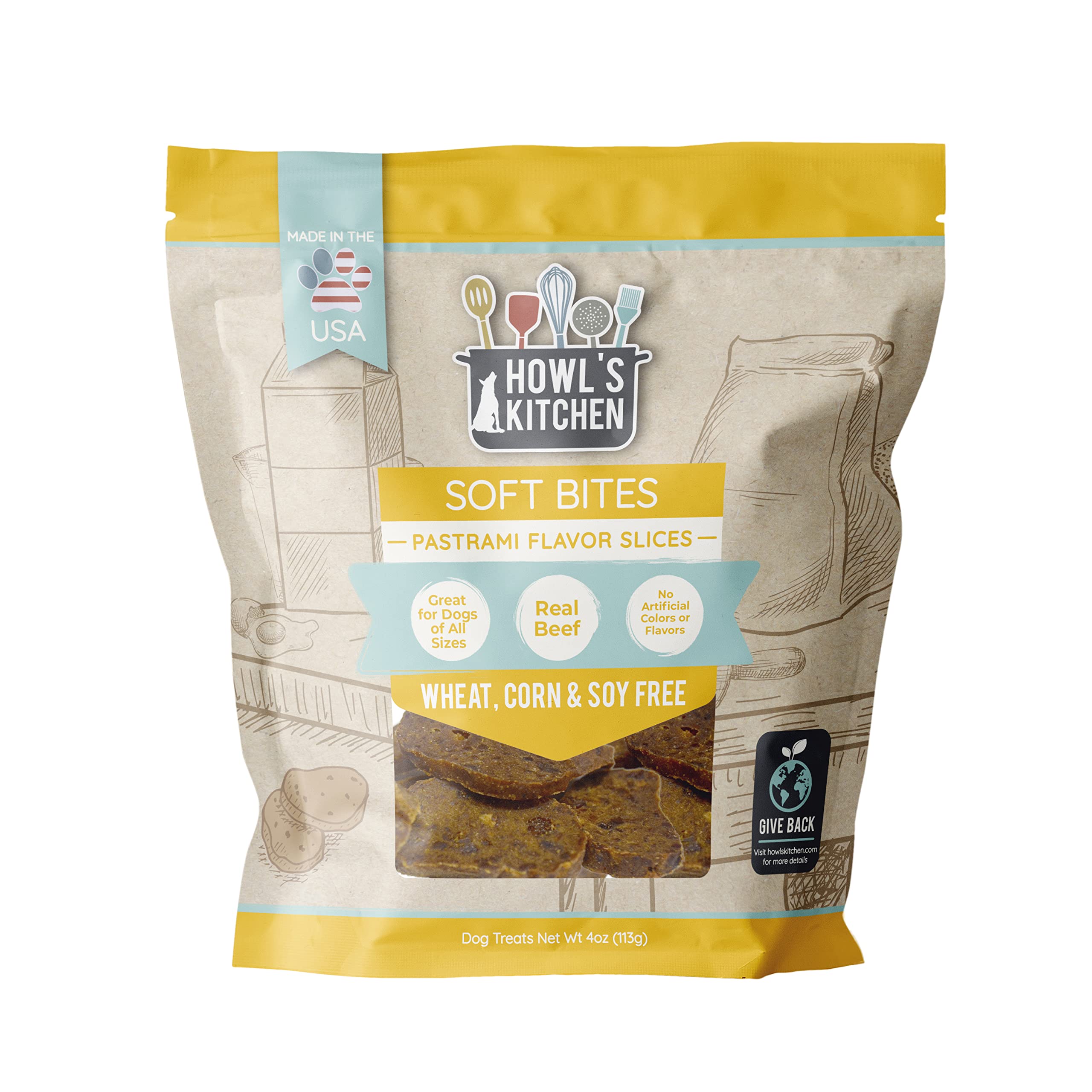 Howls Kitchen Soft Bites Pastrami Flavored Slices