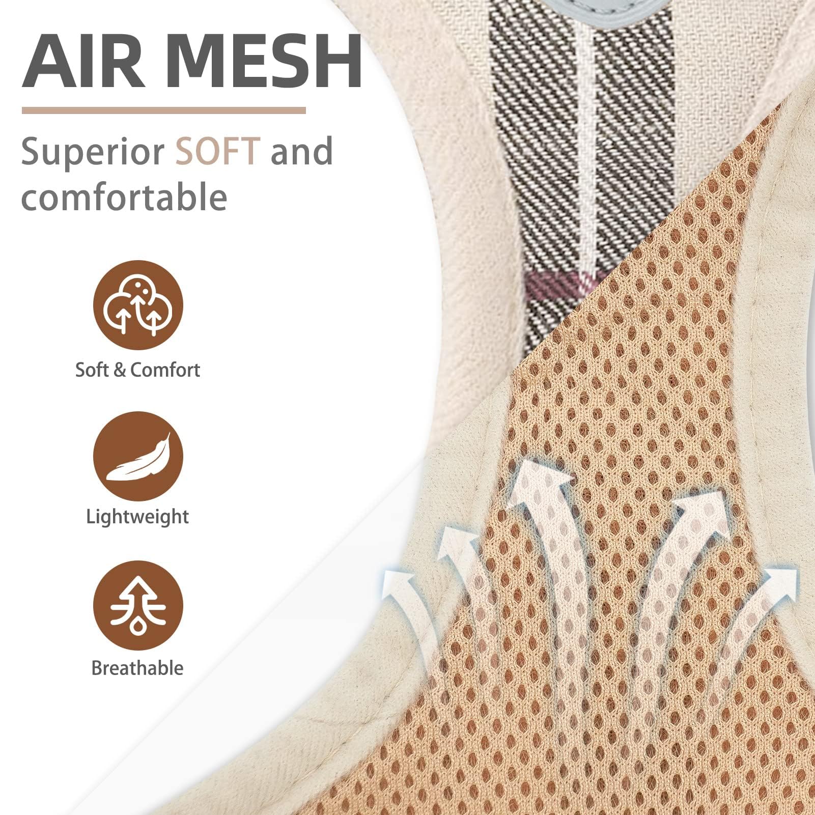 Pupteck Adjustable Dog Harness Collar And Leash Set Step In No Pull Pet Harness For Small Medium Dogs Puppy And Cats Outdoor Wal