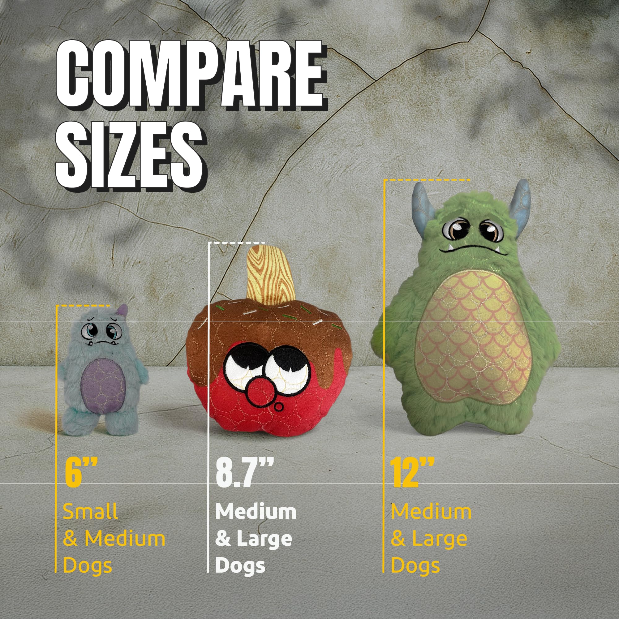 Bite Force -Durable & Strong Dog Toy Candy Apple Buddy with Squeaker, Kevlar-Reinforced for Aggressive Chewers for Small Medium
