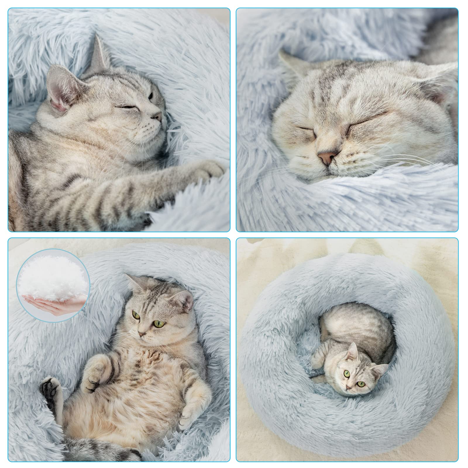 Nisrada Cat Beds For Indoor Cats,20 Inch Dog Bed For Small Melium Large Dogs, Washable-Round Pet Bed For Puppy And Kitten With S