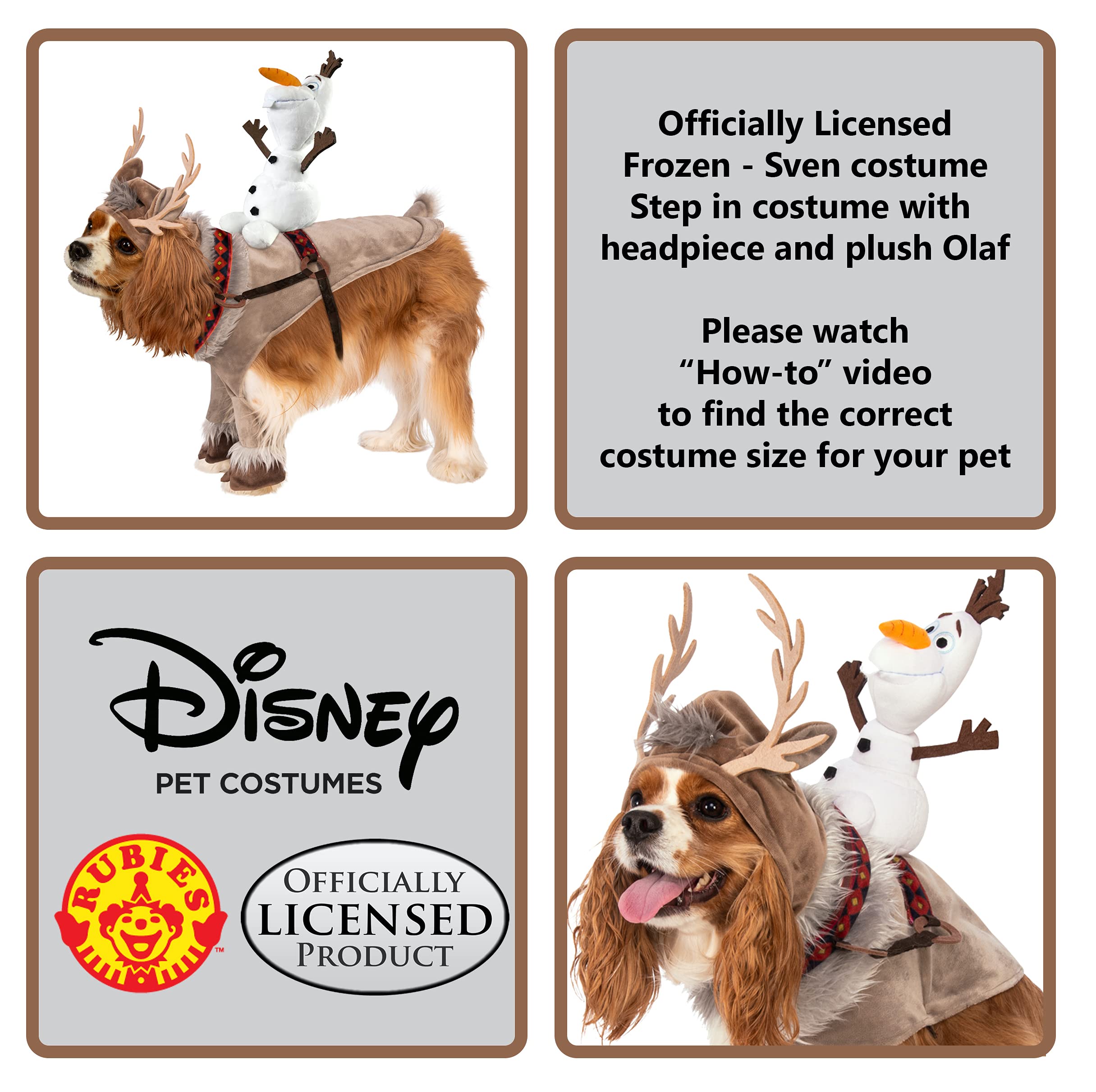 Rubies Disney Frozen 2 Pet Costume Sven With Olaf Rider, X-Large For Themed Parties And Halloween