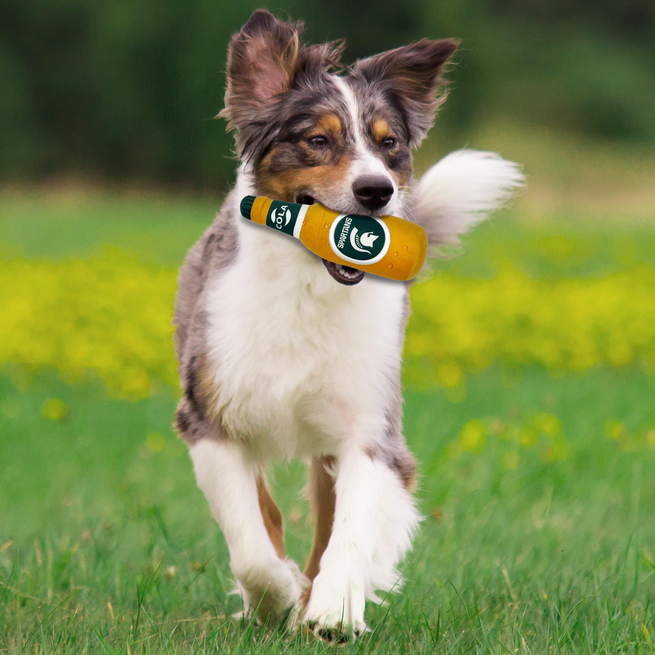 Ncaa Michigan State Spartans Beer Bottle Plush Dog & Cat Squeak Toy- Cutest Stadium Soda Bottle Snack Plush Toy For Dogs & Cats