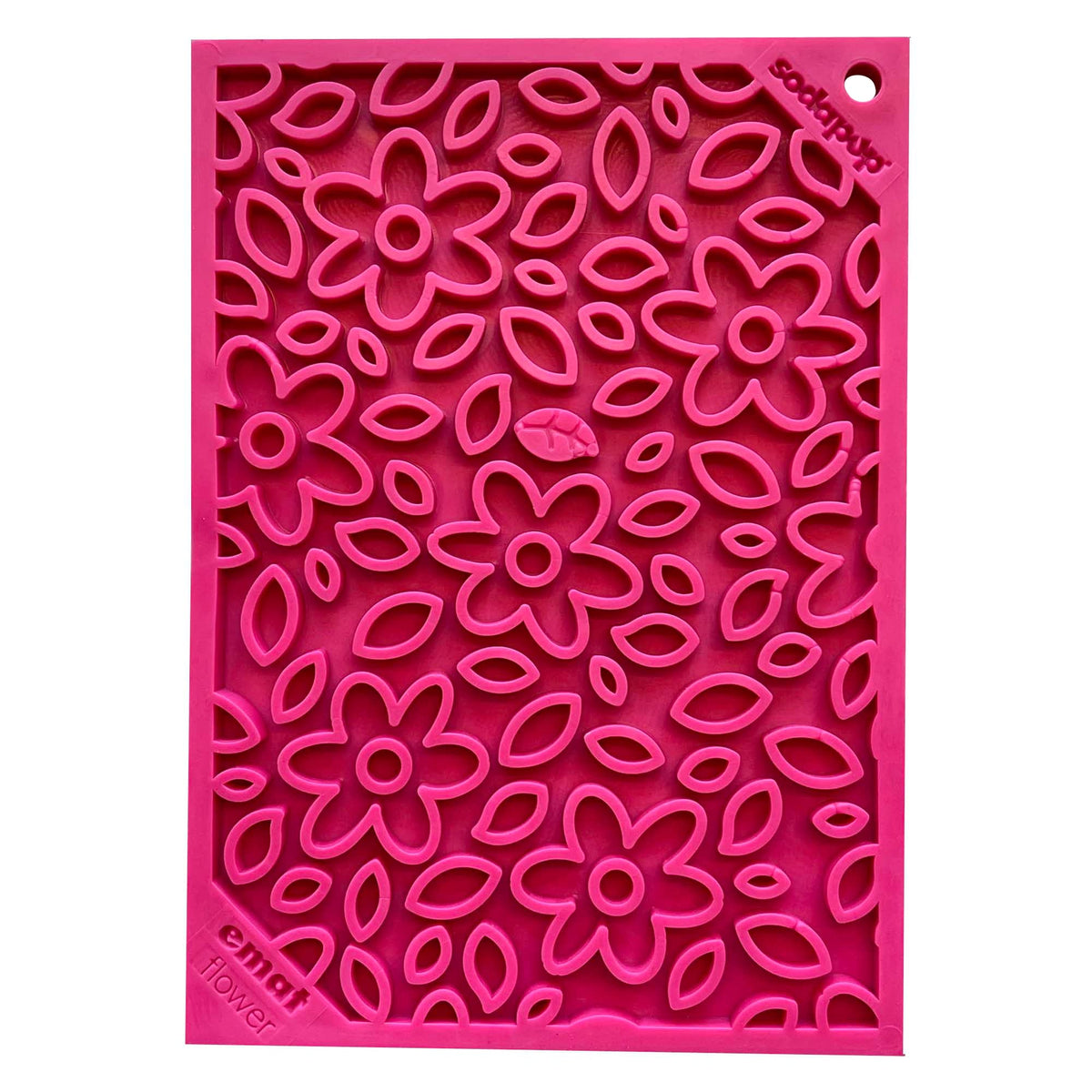 Sodapup Flower Power Emat - Durable Lick Mat Feeder Made In Usa From Non-Toxic, Pet-Safe, Food Safe Rubber For Mental Stimulatio