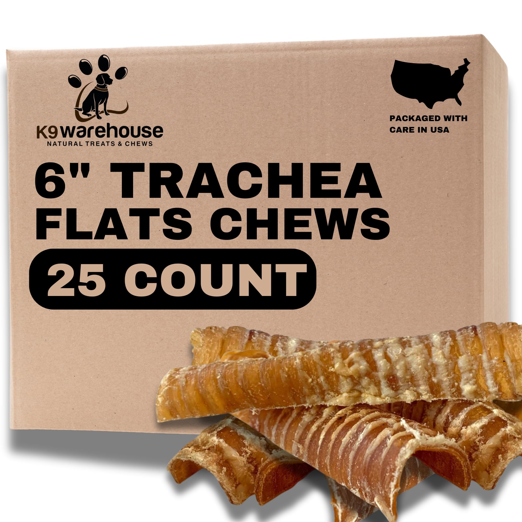 K9warehouse Trachea Dog Chews - Premium Beef Trachea for Dogs Packed in USA - Natural Cow Trachea Dog Treats - Supports Joint He