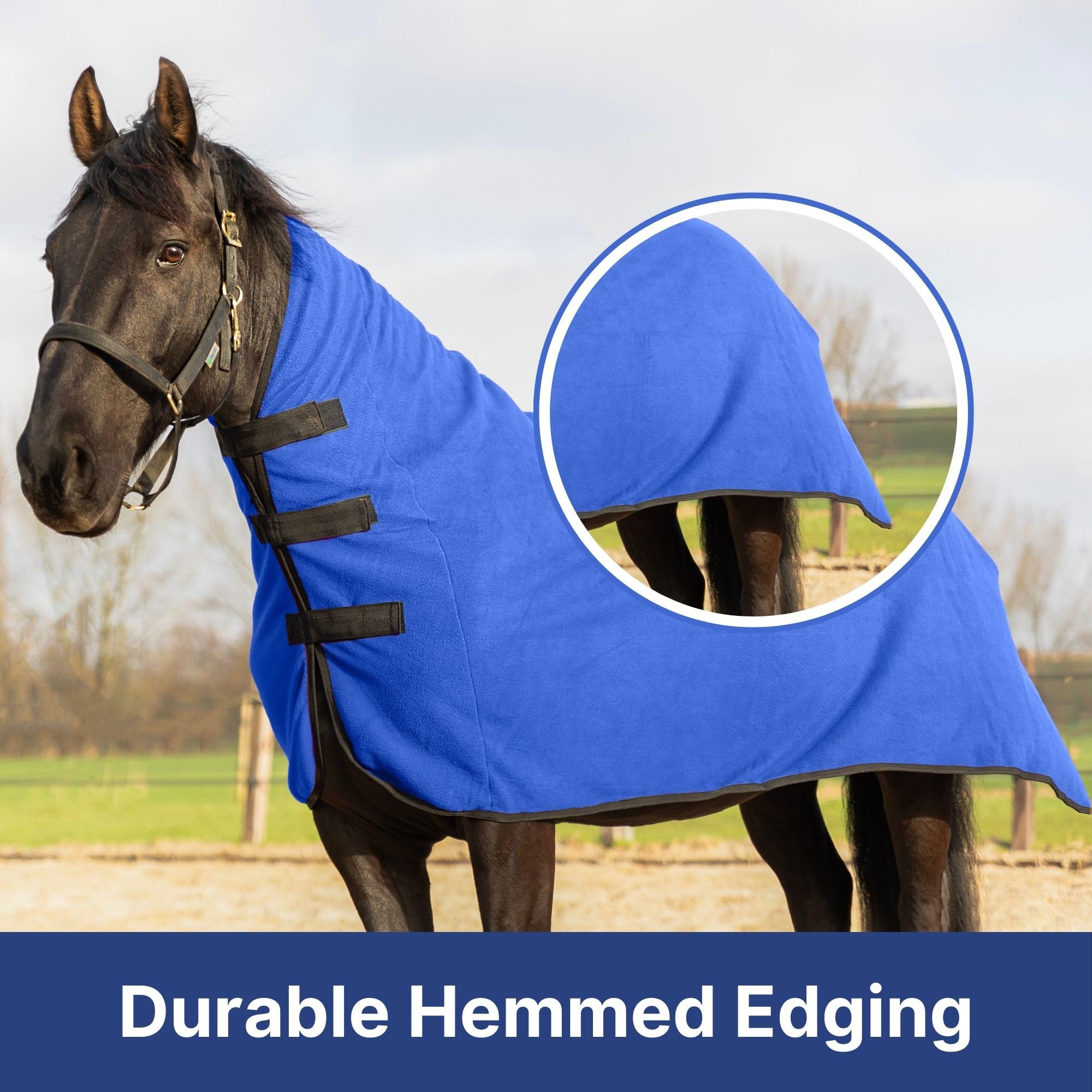 Resistance Long Lasting & Warm Soft Fleece Contour Cooler For Horse (Small (62-66), Royal Blue)
