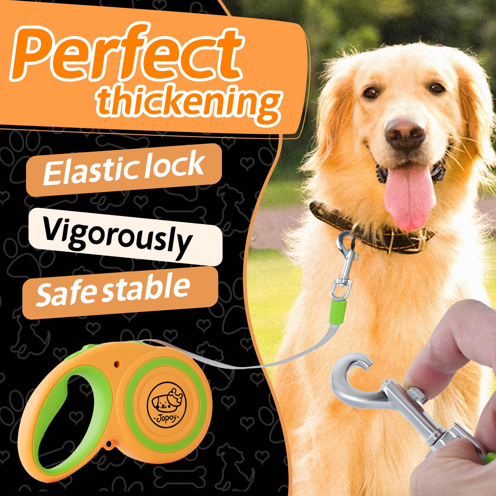 Heavy Duty Retractable Dog Leash-16Ft Strong & Durable Walking Leash For Dogs Up To 110 Lbs Strong Nylon Tape Without One Hand B