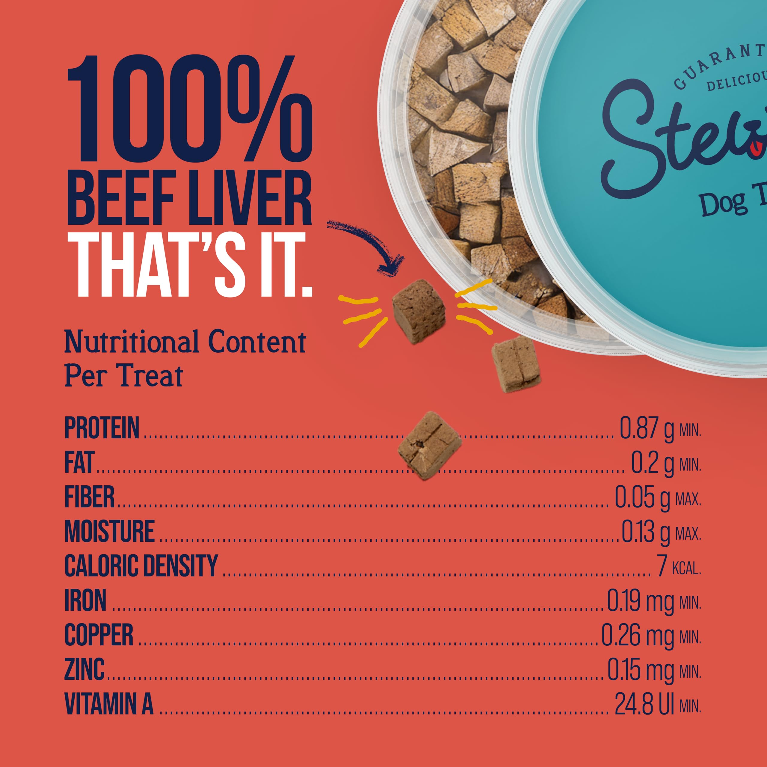 Stewart Single Ingredient Freeze Dried Raw Dog Treats, Beef Liver, 4 Ounce Resealable Tub, Training Treats or Meal Topper Dogs,