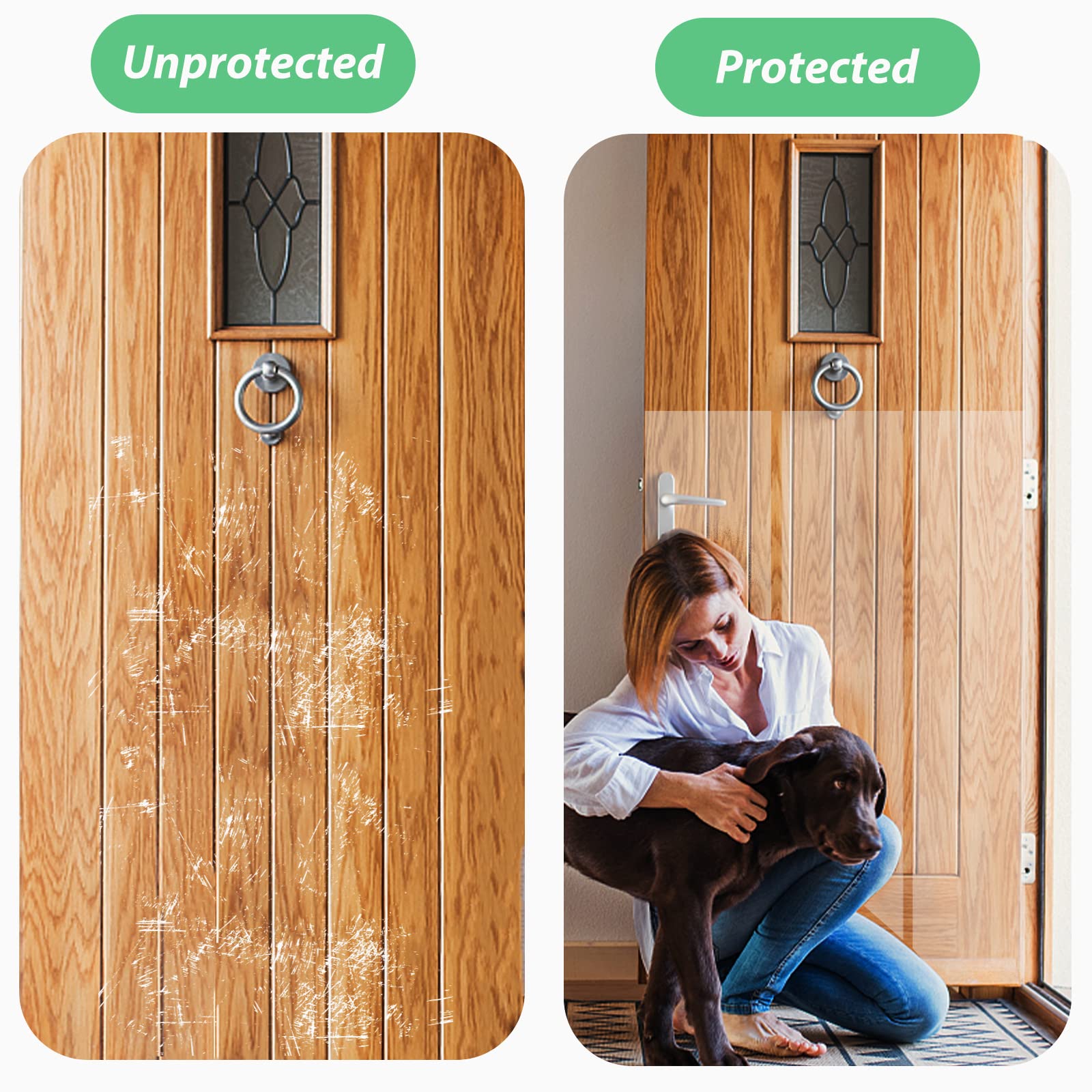 Door Protector From Dog Scratching 200'' X 8.2'' Cat Scratch Door Frame Single Sided Adhesive Protector Anti Dog Scratch Door Gu