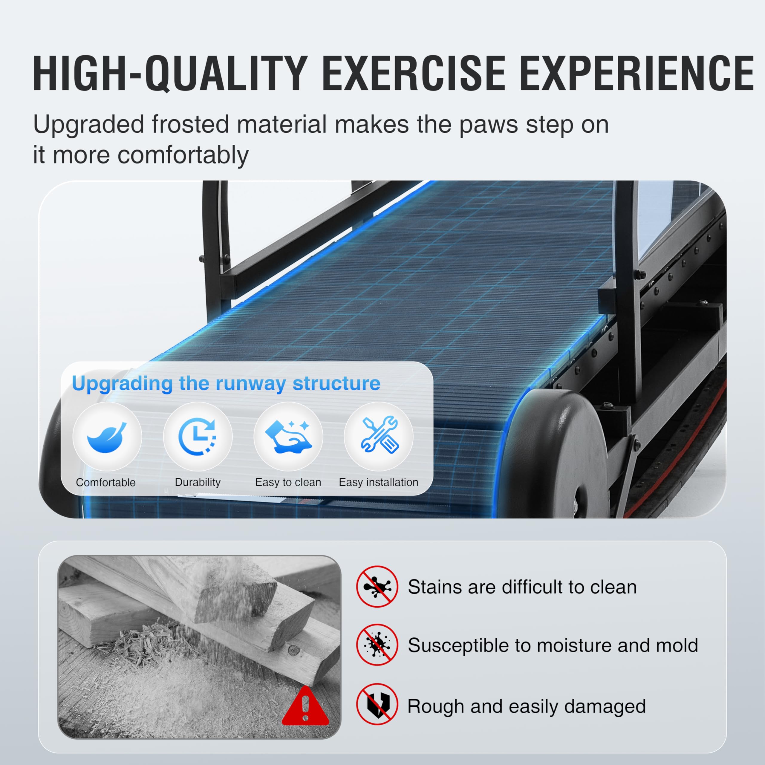 Dog Treadmill For Large/Medium Dogs, Adjustable Ramp Canine Running Slatmill Machine With Pedometer For Exercise & Healthy & Fit