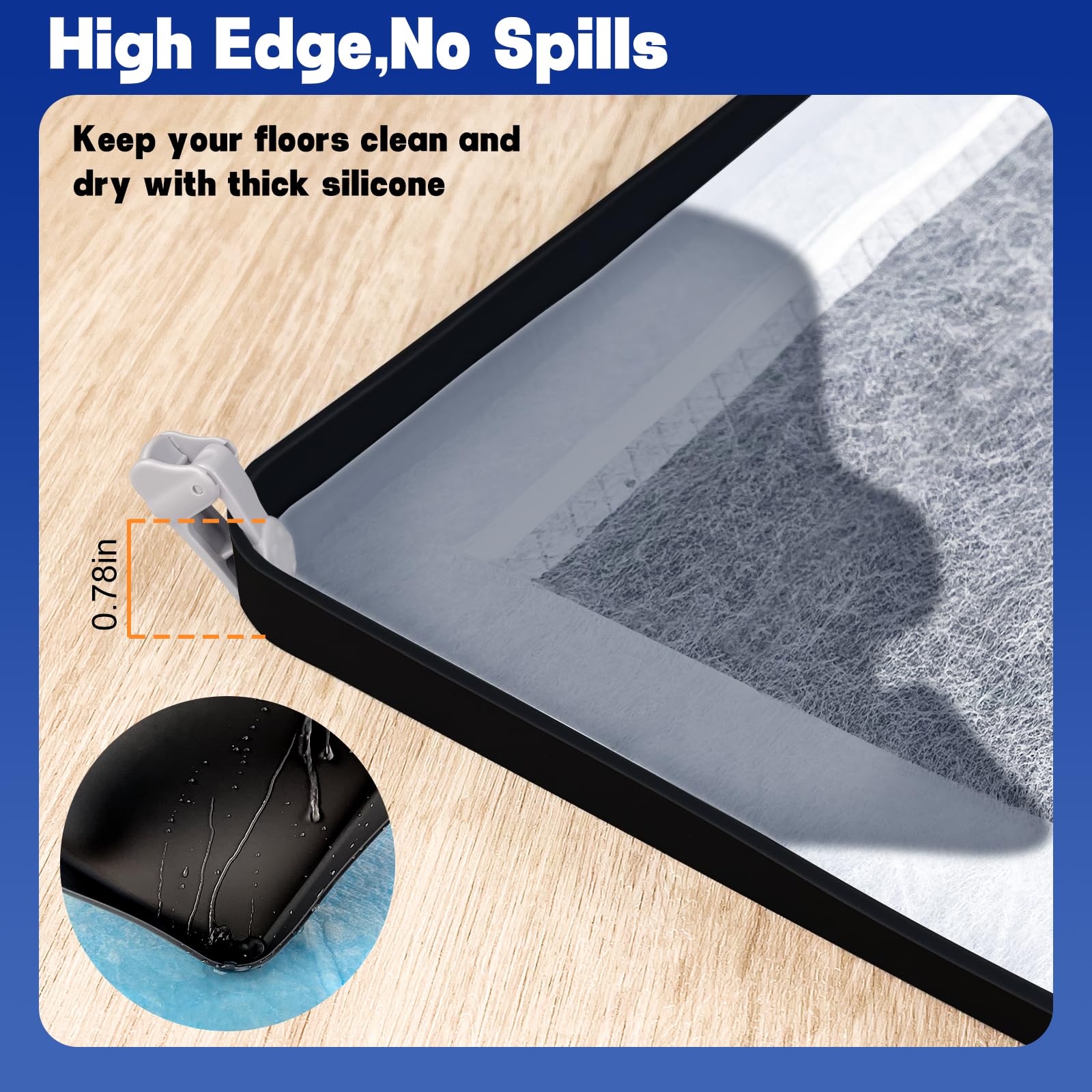 Letesult Dog Pee Pad Holder, Puppy Pad Holder Tray For 24'' X 24'' Training Pads, 15Pcs Dog Potty Tray Set Include High Edge Sil