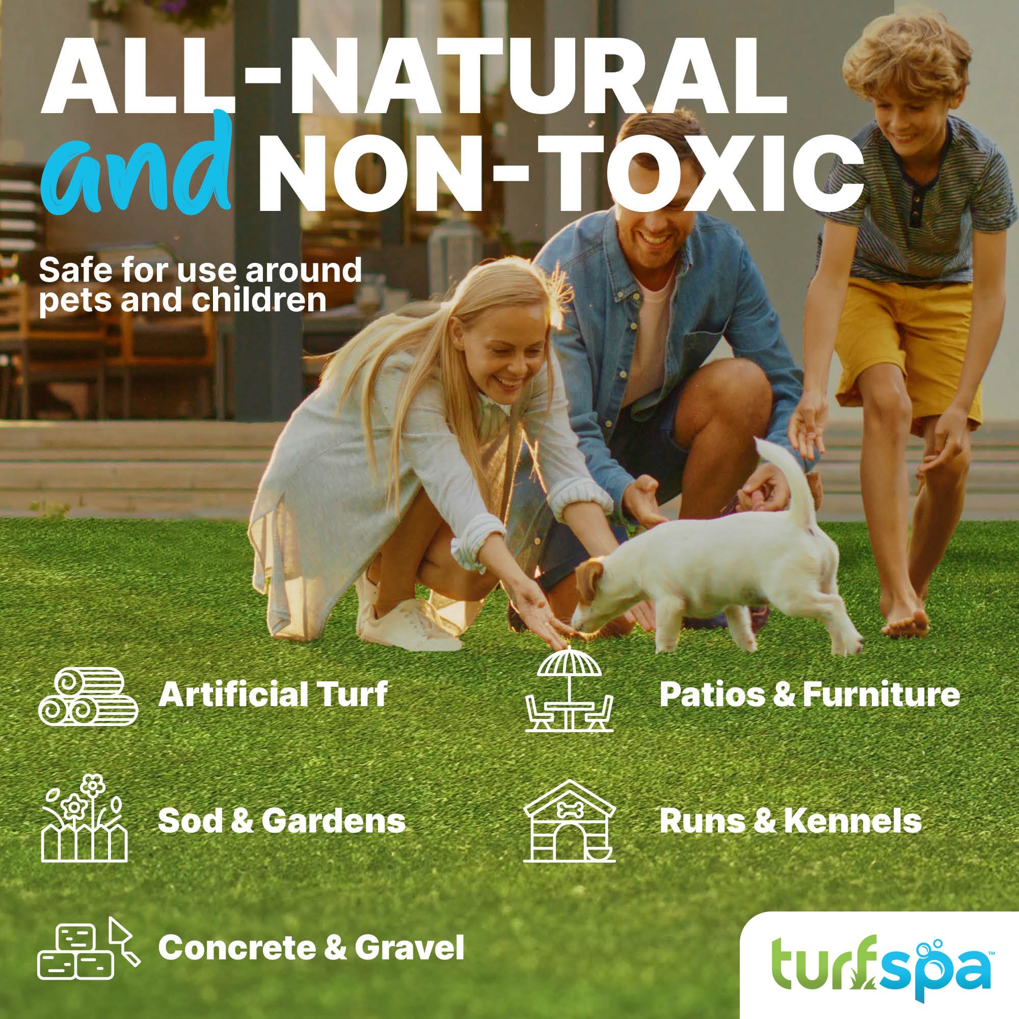 Turfspa Urine & Odor Turf Detox, Pet Odor Elimiator For Home, Dog Urine Neutralizer For Lawn, Artificial Grass, Concrete, Rocks,