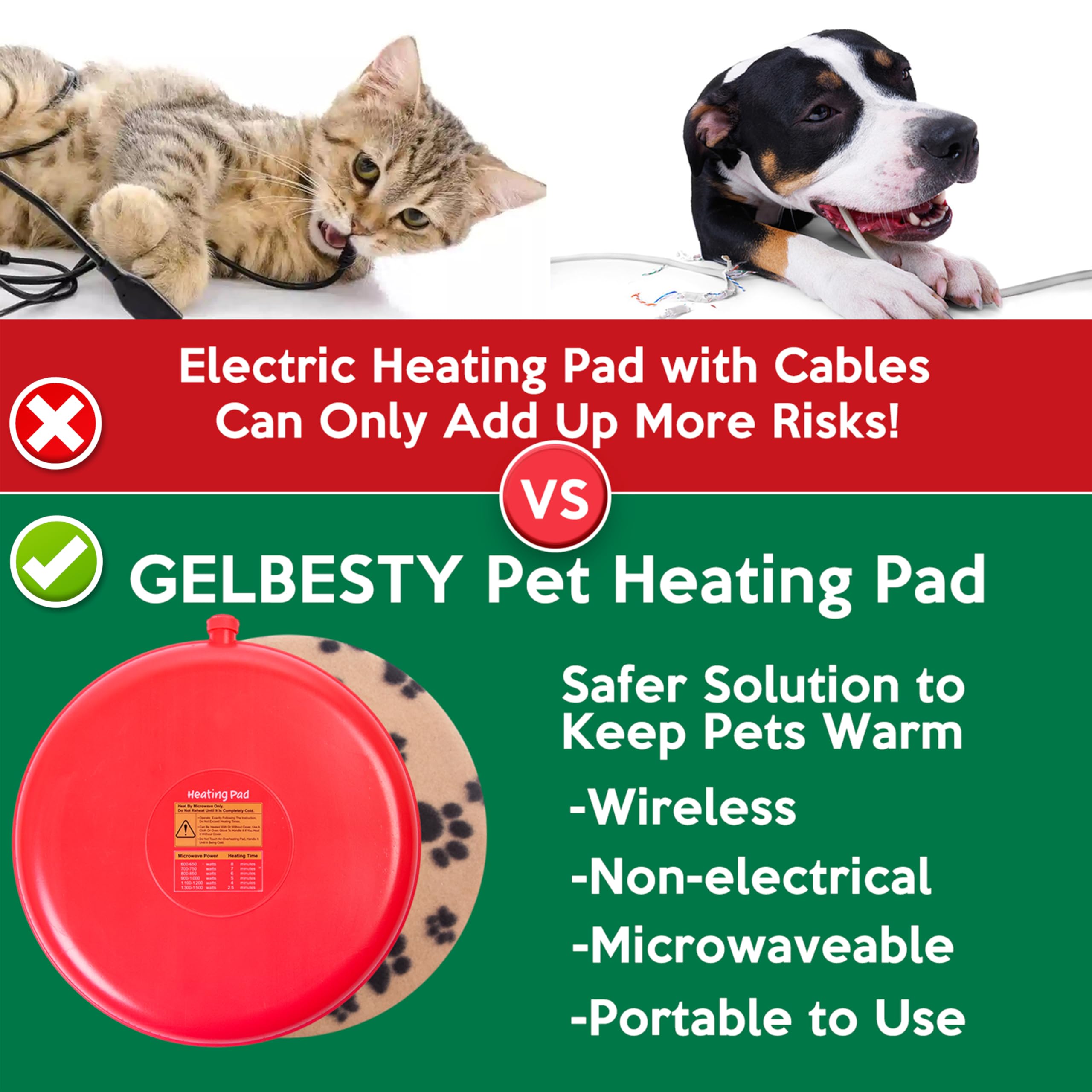 Original Pet Heating Pad Microwave, Snuggle Warming Safe Outdoor Newborn Kitten Puppy Pet Bed Warmer, Gel Reusable Heat Disc, Waterproof Heating Disk For Dog, Cat, Rabbit And Guinea Pig, Pet Gifts