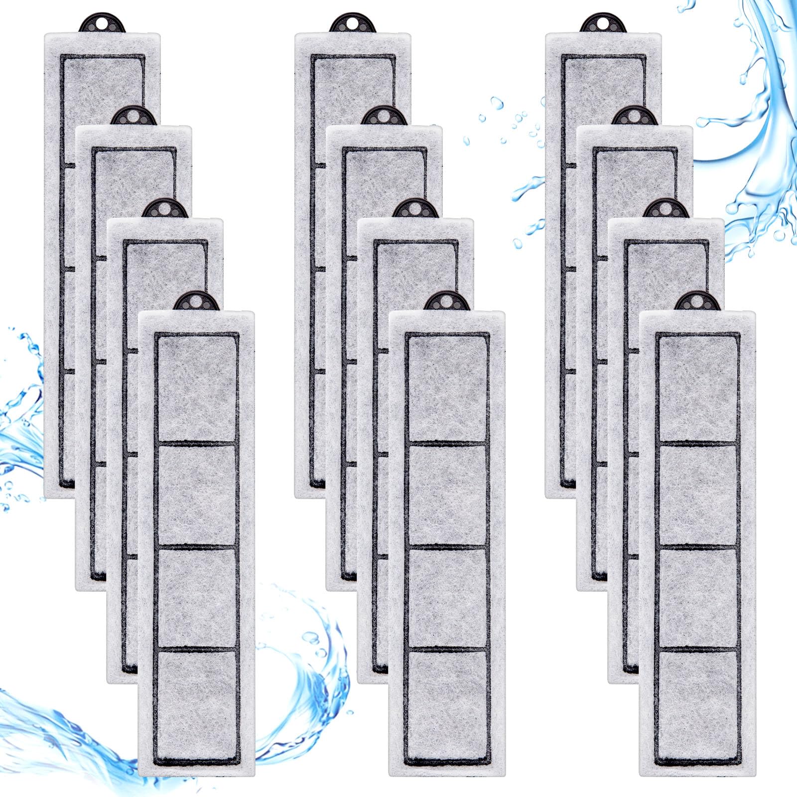 Kittmip 12 Pcs Filter Cartridges Replacement Refill Compatible With Rf-S For Desktop Aquariums
