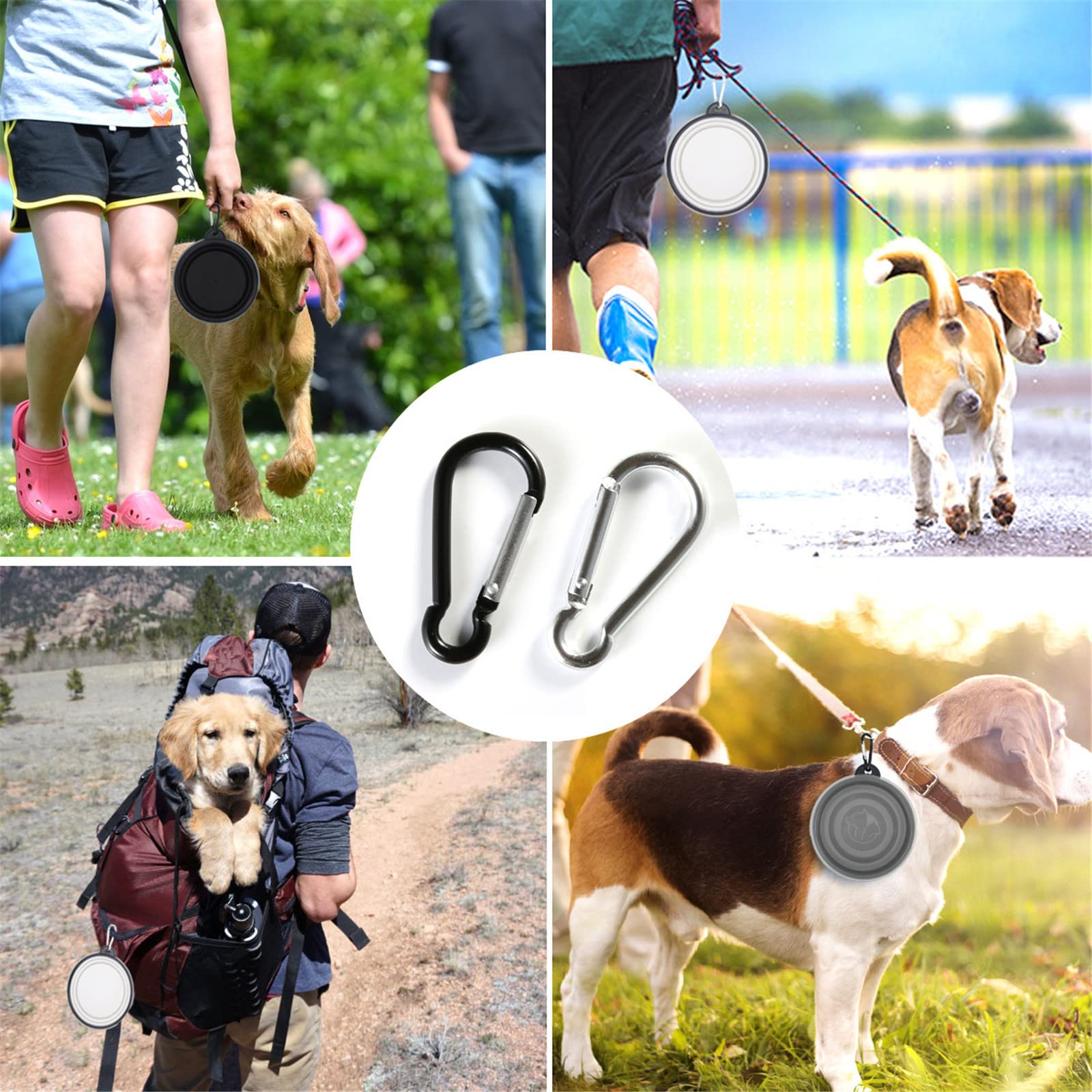 Collapsible Dog Bowl,2 Pack Portable and Foldable Pet Travel Bowls Collapsable Dog Water Feeding Bowls Dish for Dogs Cats and Sm