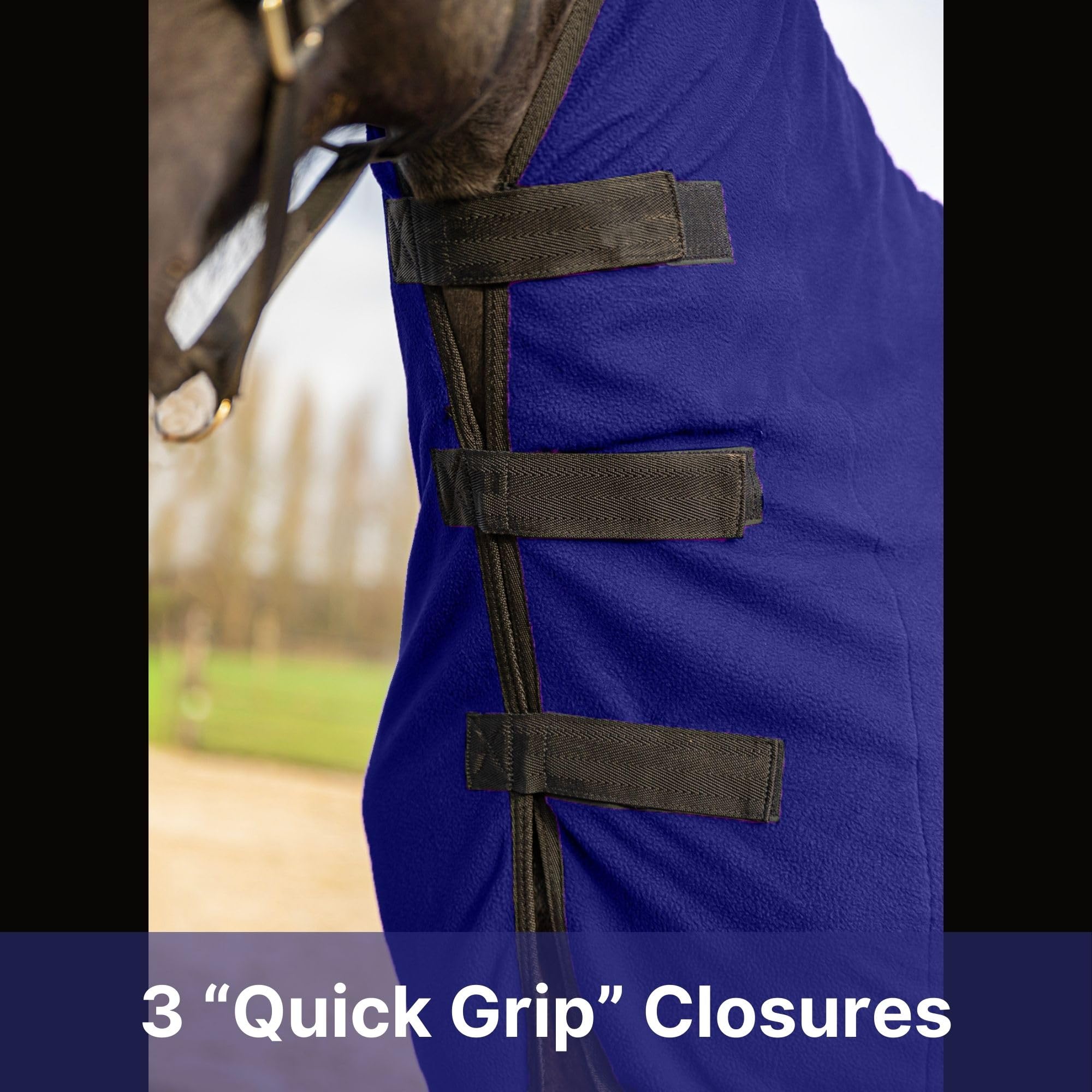 Resistance Long Lasting & Warm Soft Fleece Contour Cooler For Horse (Medium (68''-72''), Navy Blue)
