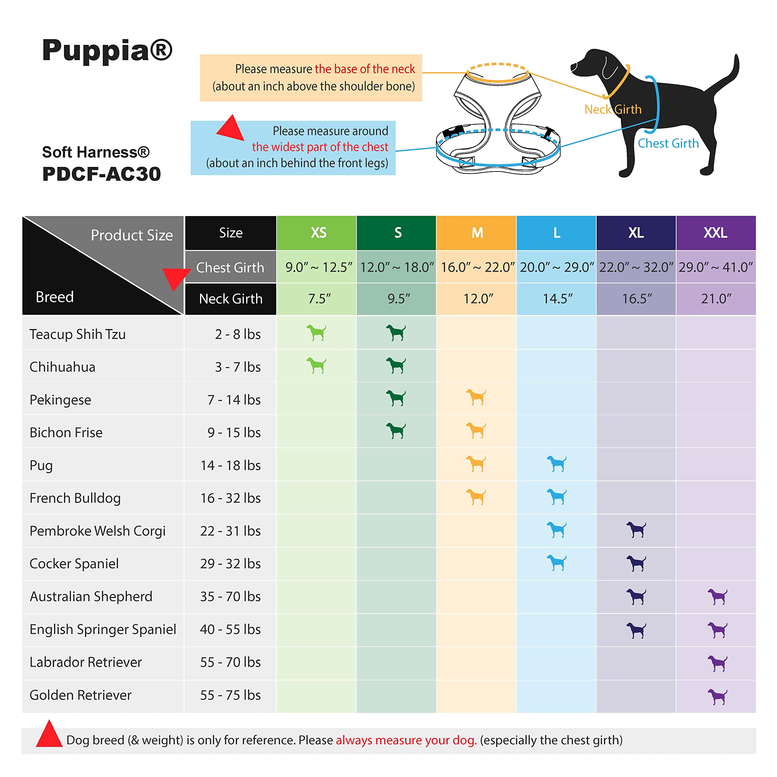 Puppia Soft Dog Harness, Navy, X-Large (Pdcf-Ac30-Ny-Xl)