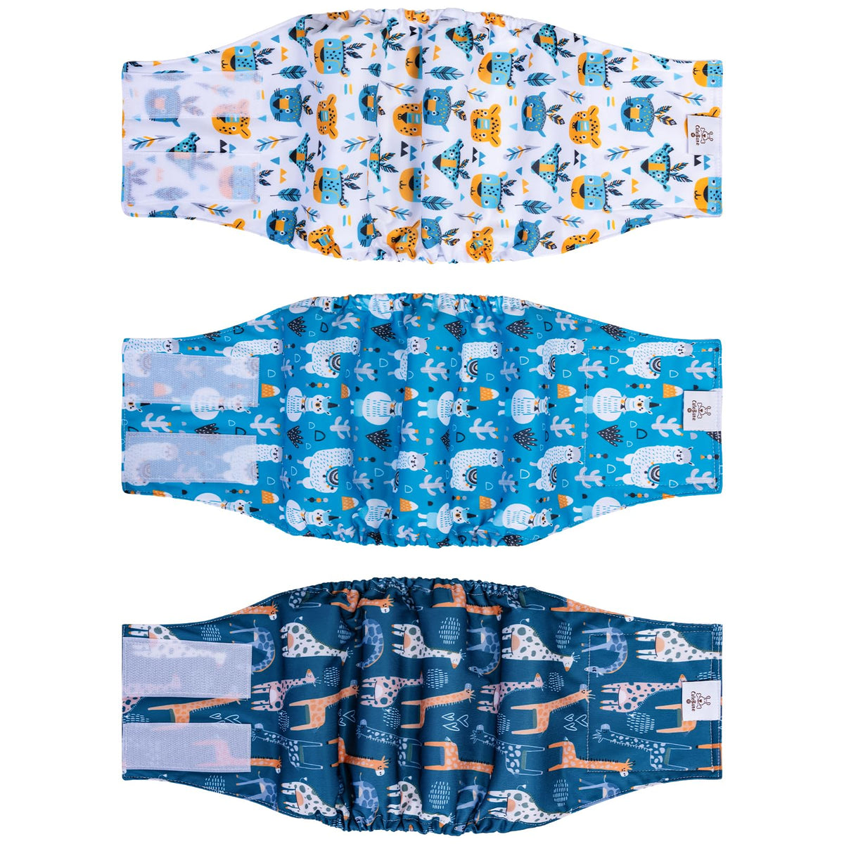 Cutebone Dog Diapers Male Washable Belly Band For Male Dogs Wraps 3Pcs A Pack Dm43M