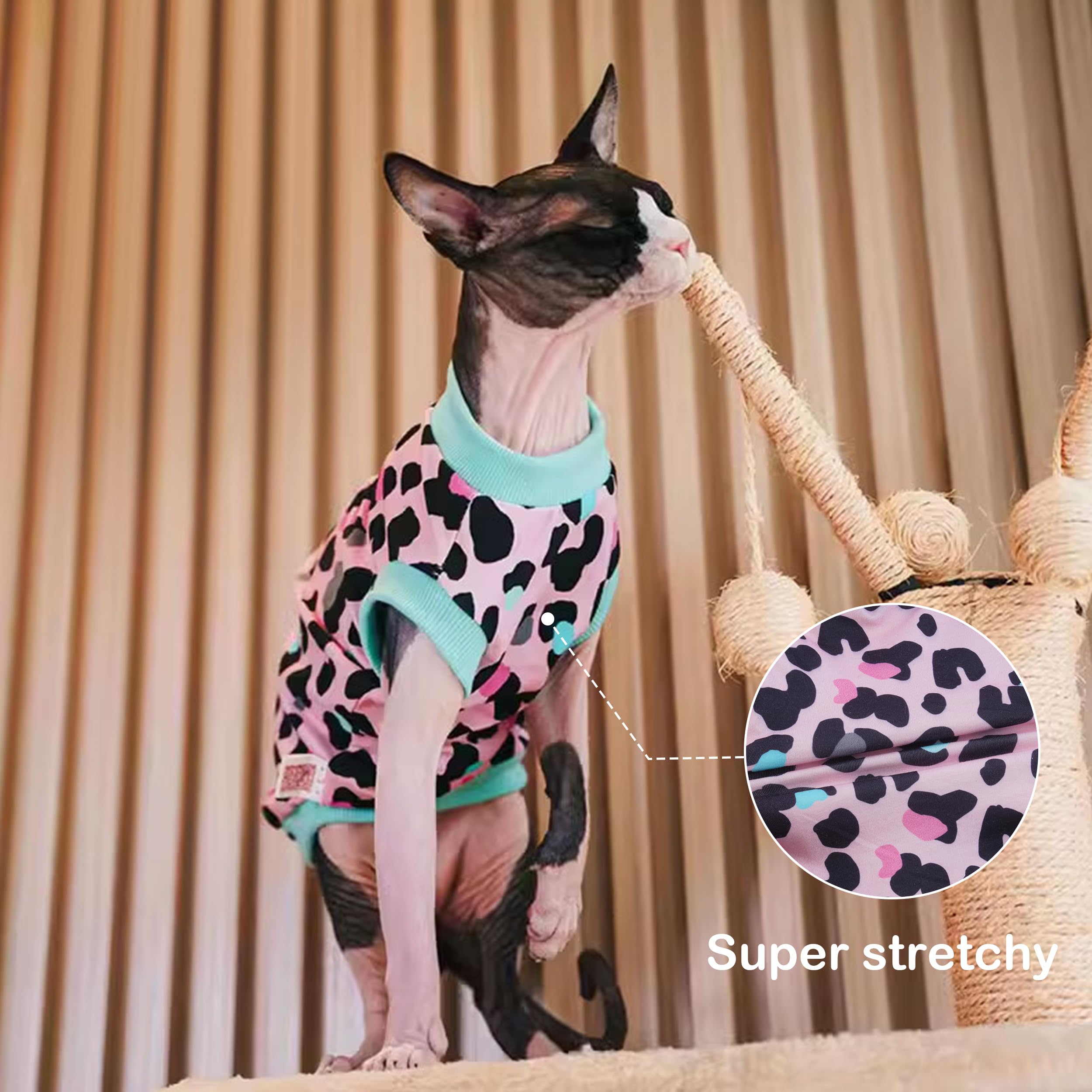 Pumyporeity Sphynx Cat Clothes - Soft & Stretchy Sweater Shirt, Pink, Xs