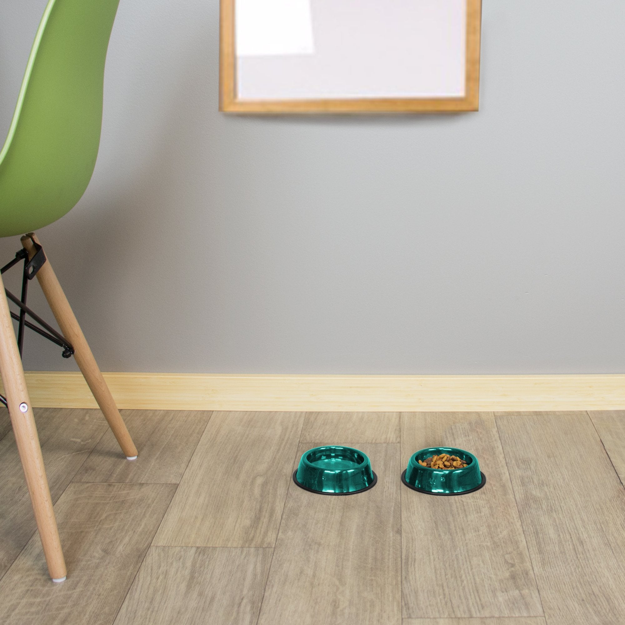 Platinum Pets Non-Tip Stainless Steel Dog Bowl, 6 Oz, Caribbean Teal