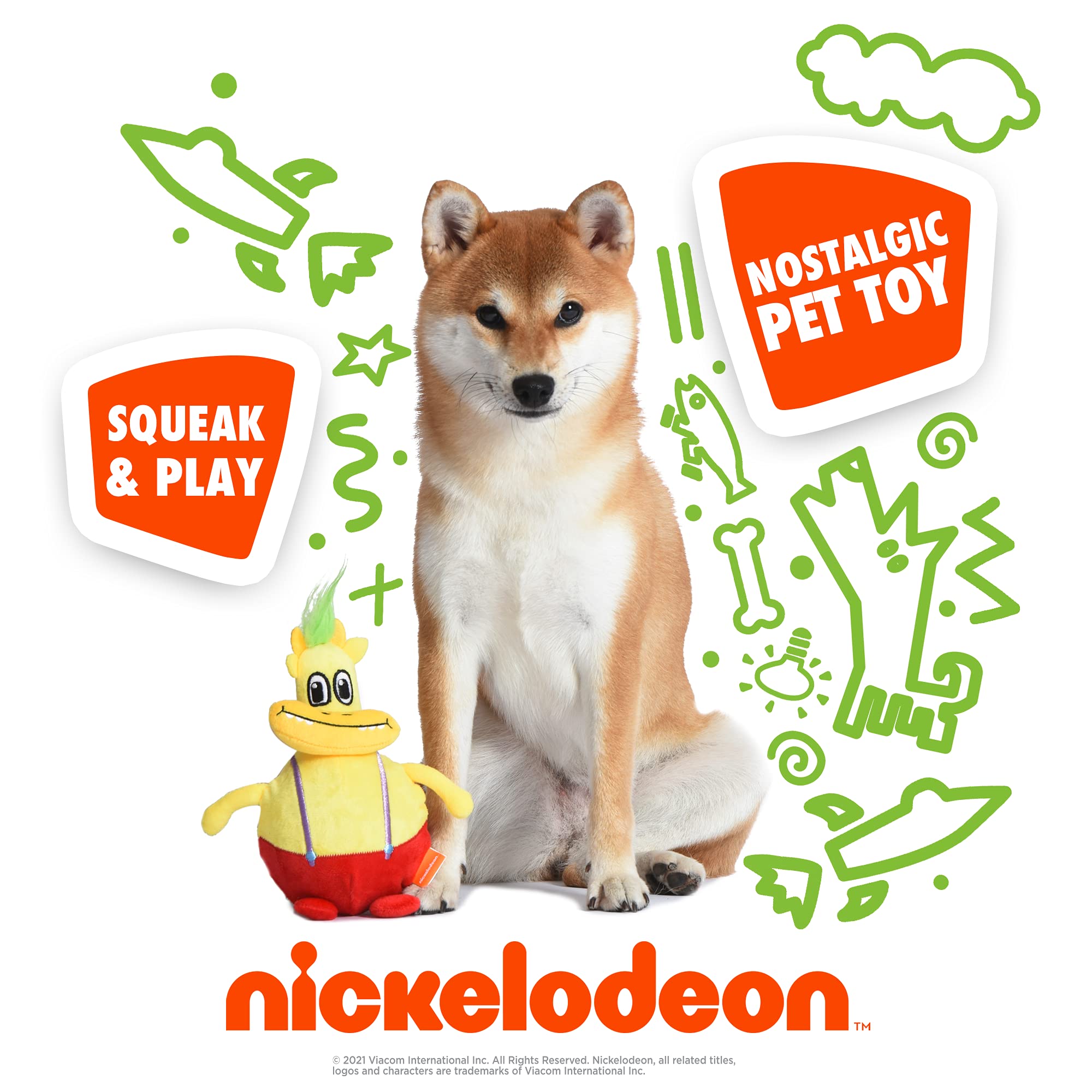 Nickelodeon For Pets Spongebob Squarepants Plankton Figure Plush Dog Toy - 6 Inch Small Dog Toy For Spongebob Fans - Plankton Sq