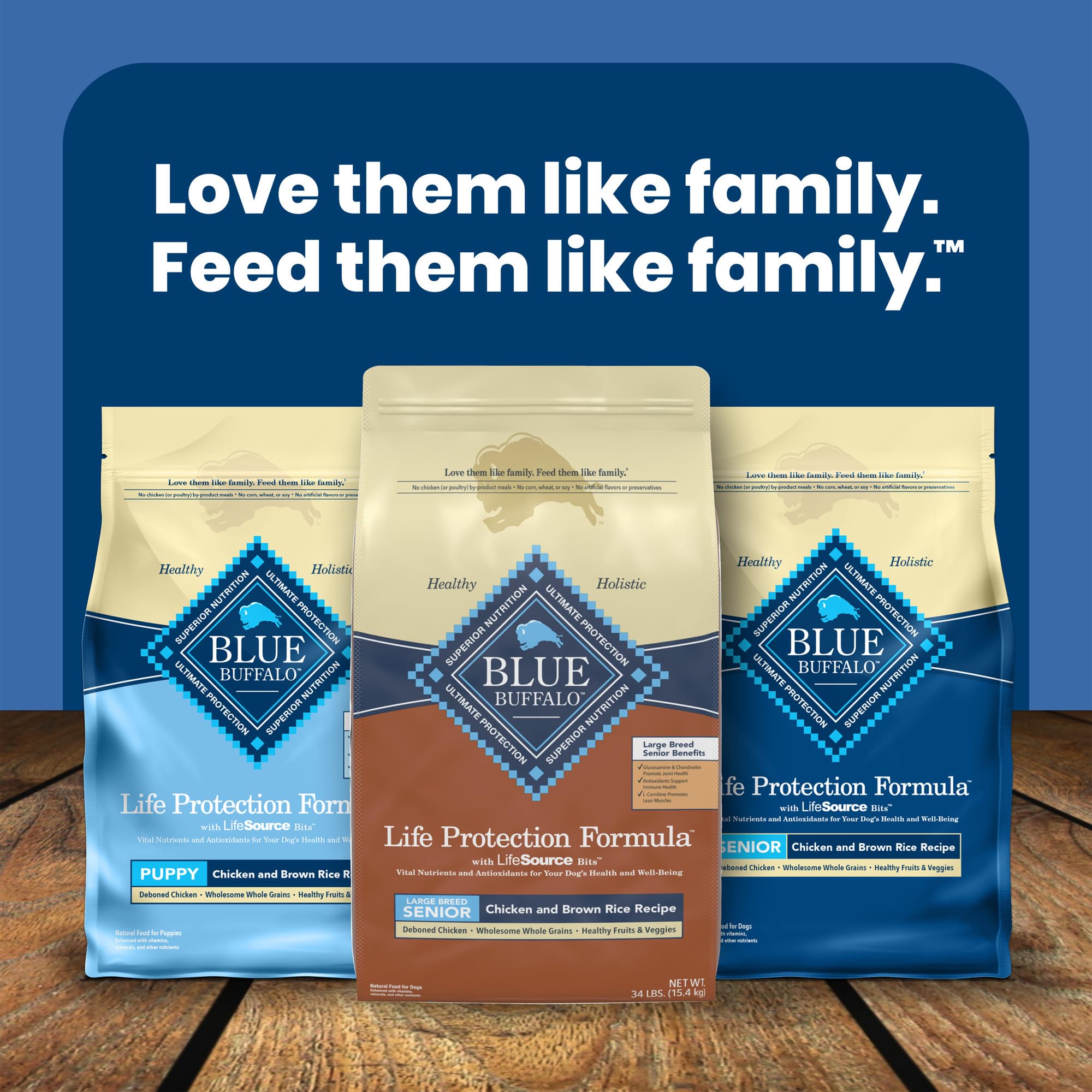 Blue Buffalo Life Protection Formula Large Breed Senior Dry Dog Food, Promotes Joint Health and Immunity, Made with Natural Ingr