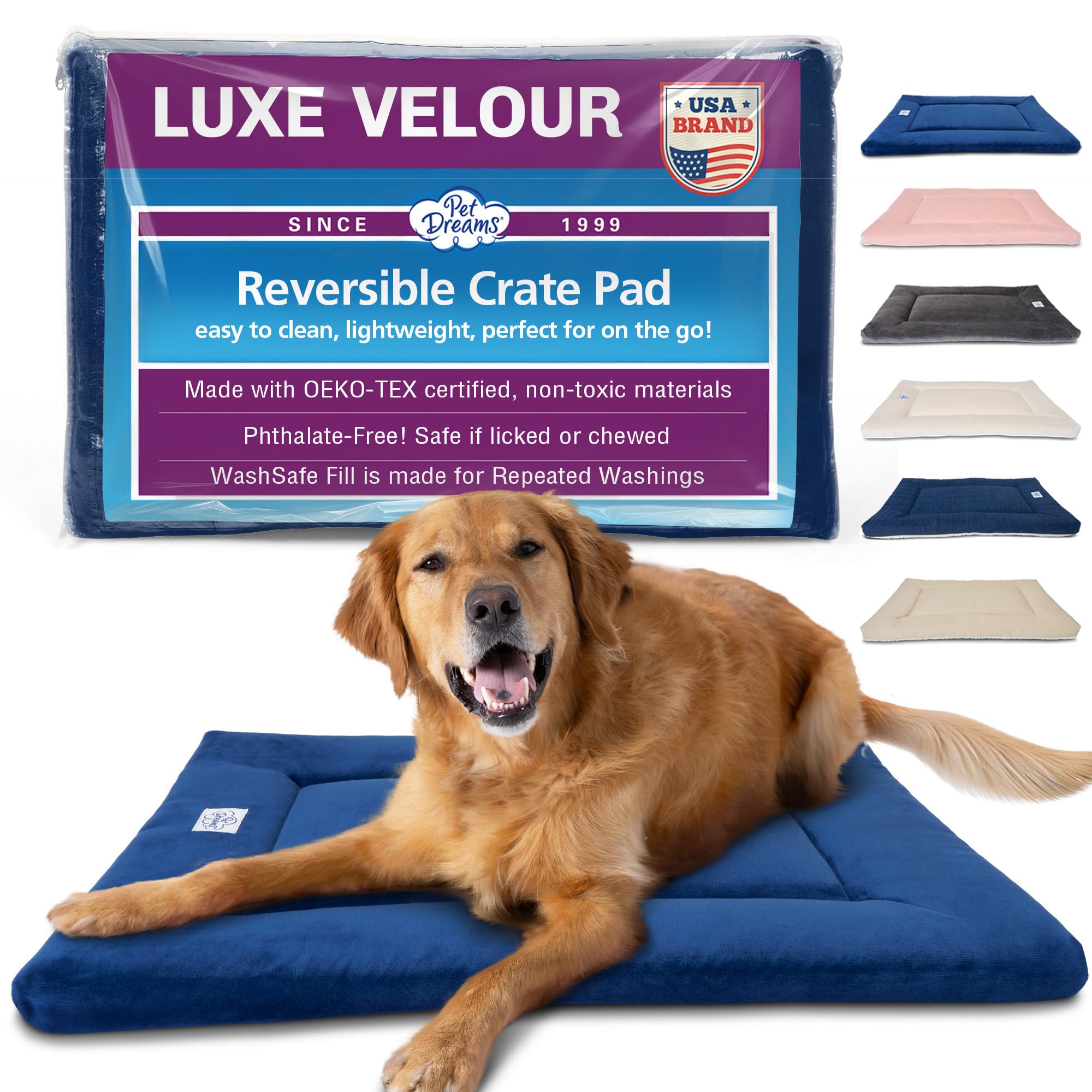 Pet Dreams Dog Crate Pad - Washable Kennel Mat, Crate Pads for Dog Cages, Non-Toxic, Flat Indoor Cat Bed, Fits iCrate 18, 24, 30