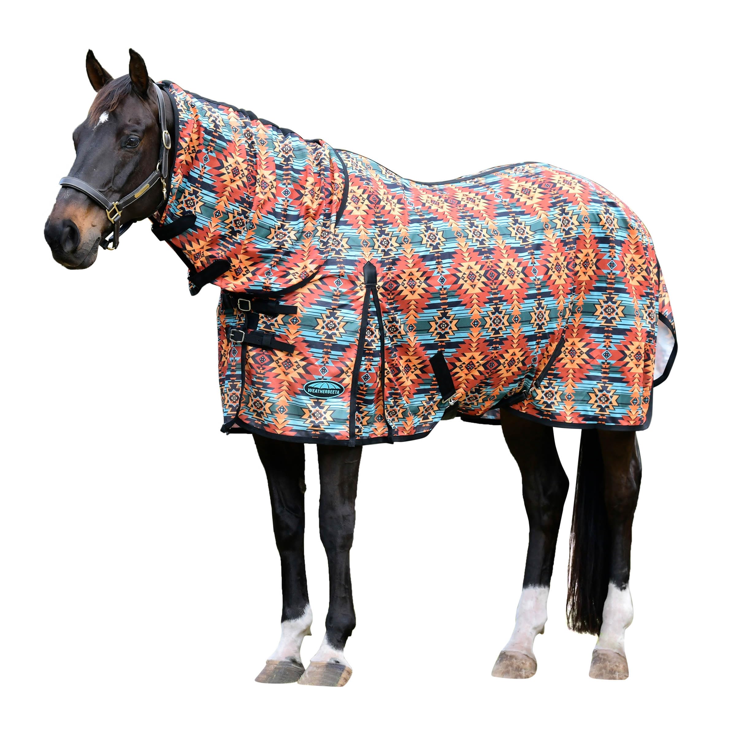 Weatherbeeta Comfitec Essential Mesh Ii Combo Neck, Western Sunset Print, 78'