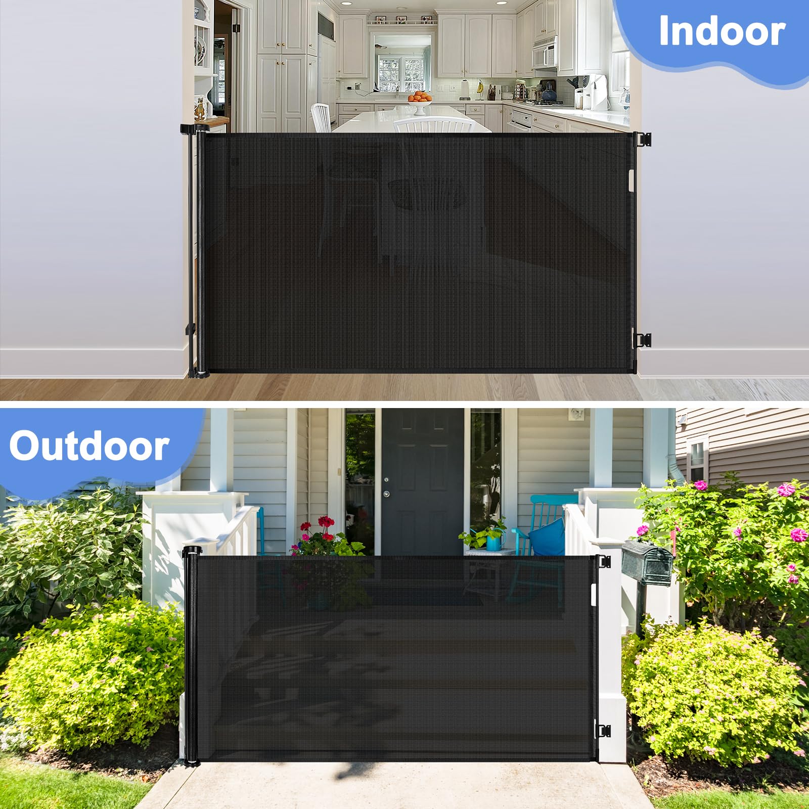 42'' Tall X 75'' Wide Extra Tall Dog Gate Tall Dog Gates for Doorways Dog Gates for The House Extra Tall Retractable Baby Gates