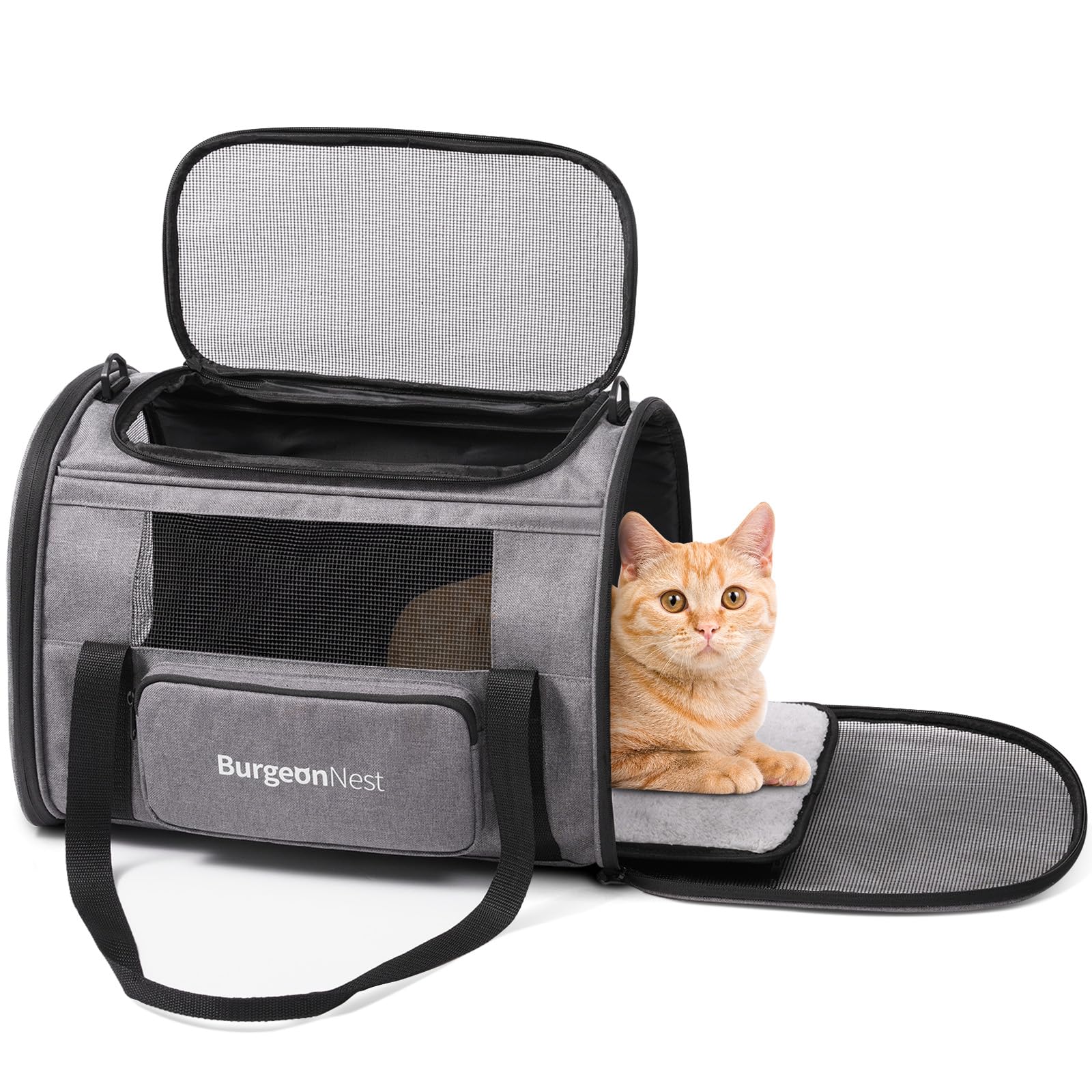 Burgeonnest Cat Carriers For Small Cats Under 15, Medium Puppy Under 25 Lbs Large Pet 20 Lbs Soft Sided Pet Carrier With Unique 