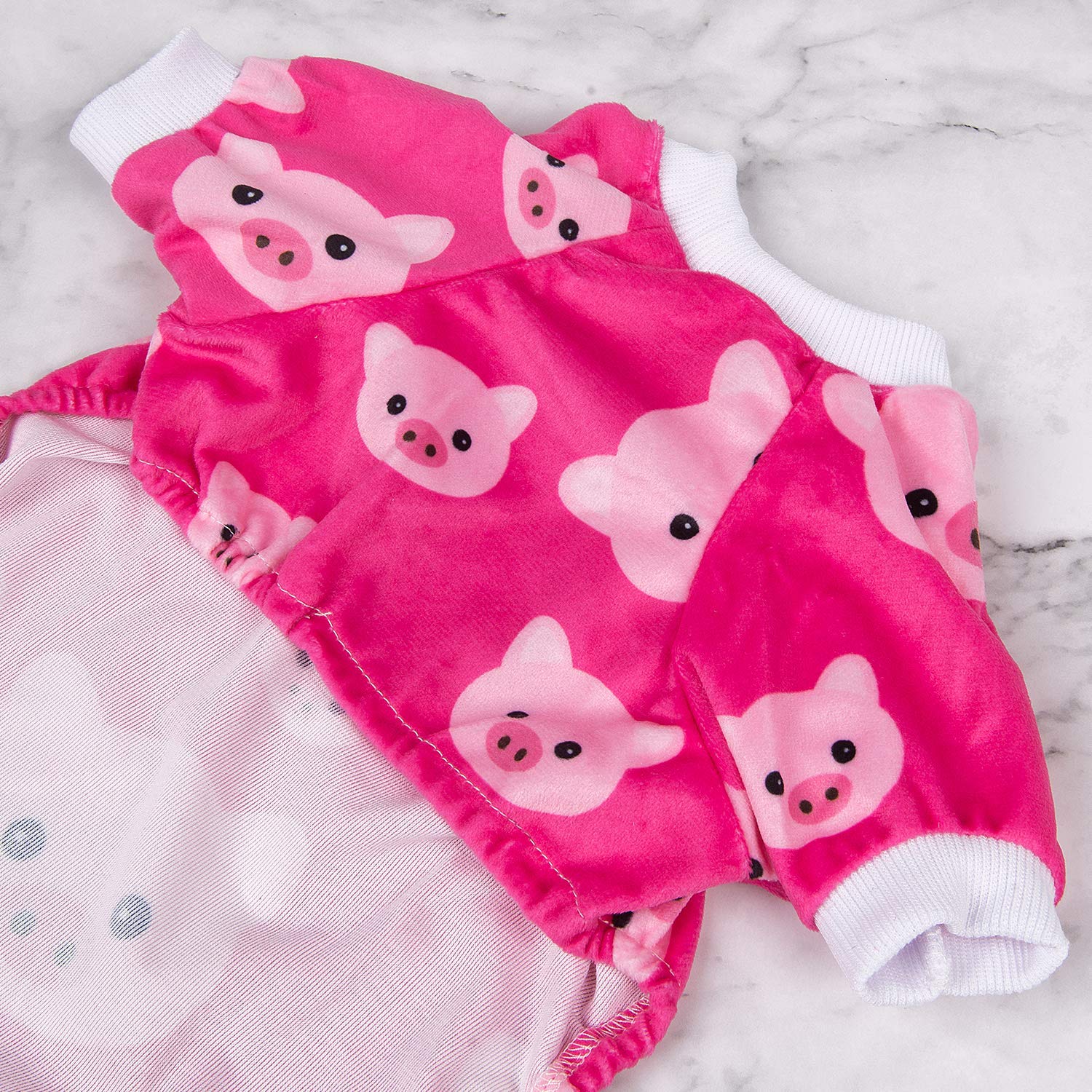Cutebone Pink Pig Dog Pajamas Cute Cat Clothes Pet Pjs Onesie, Large P46L
