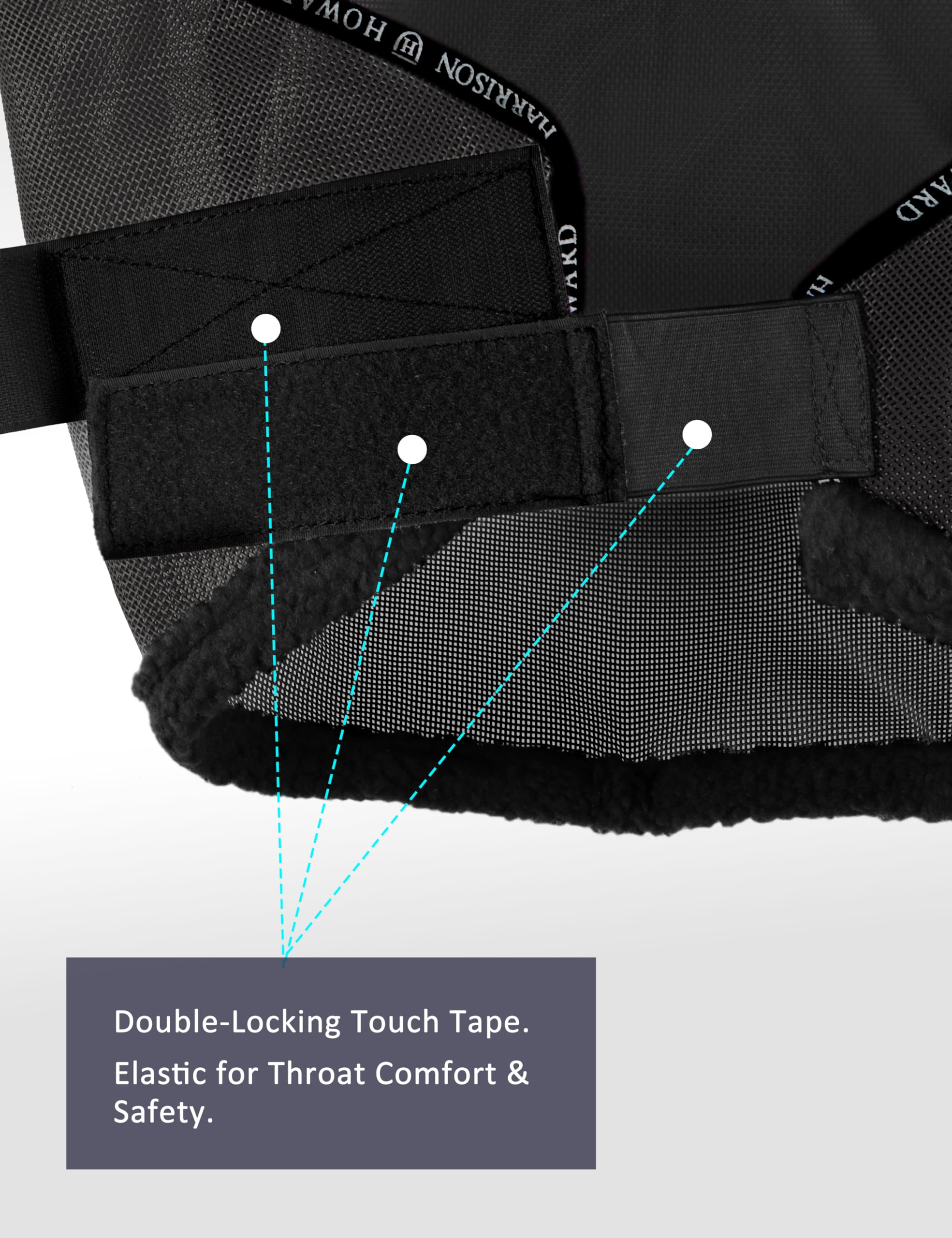 Harrison Howard All Round Mesh Horse Fly Mask UV Protective with Fleece Padded Edging Black L