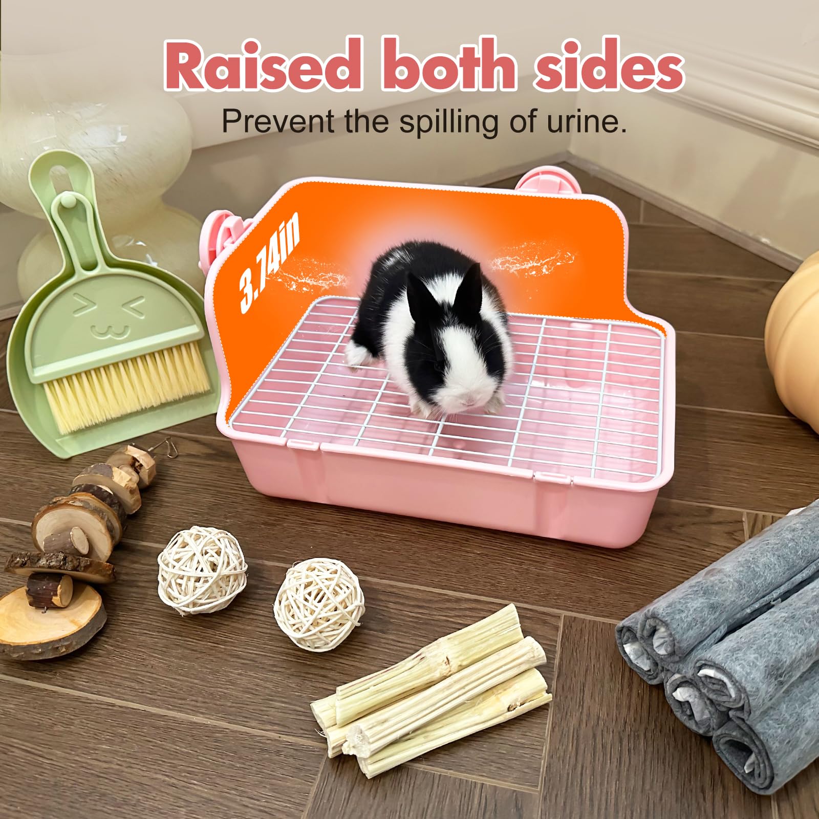 Rubyhome Rabbit Litter Box Bunny Litter Box Guinea Pig Potty Trainer Corner Bedding Pet Potty Pan For Rabbit Guinea Pig Ferret S