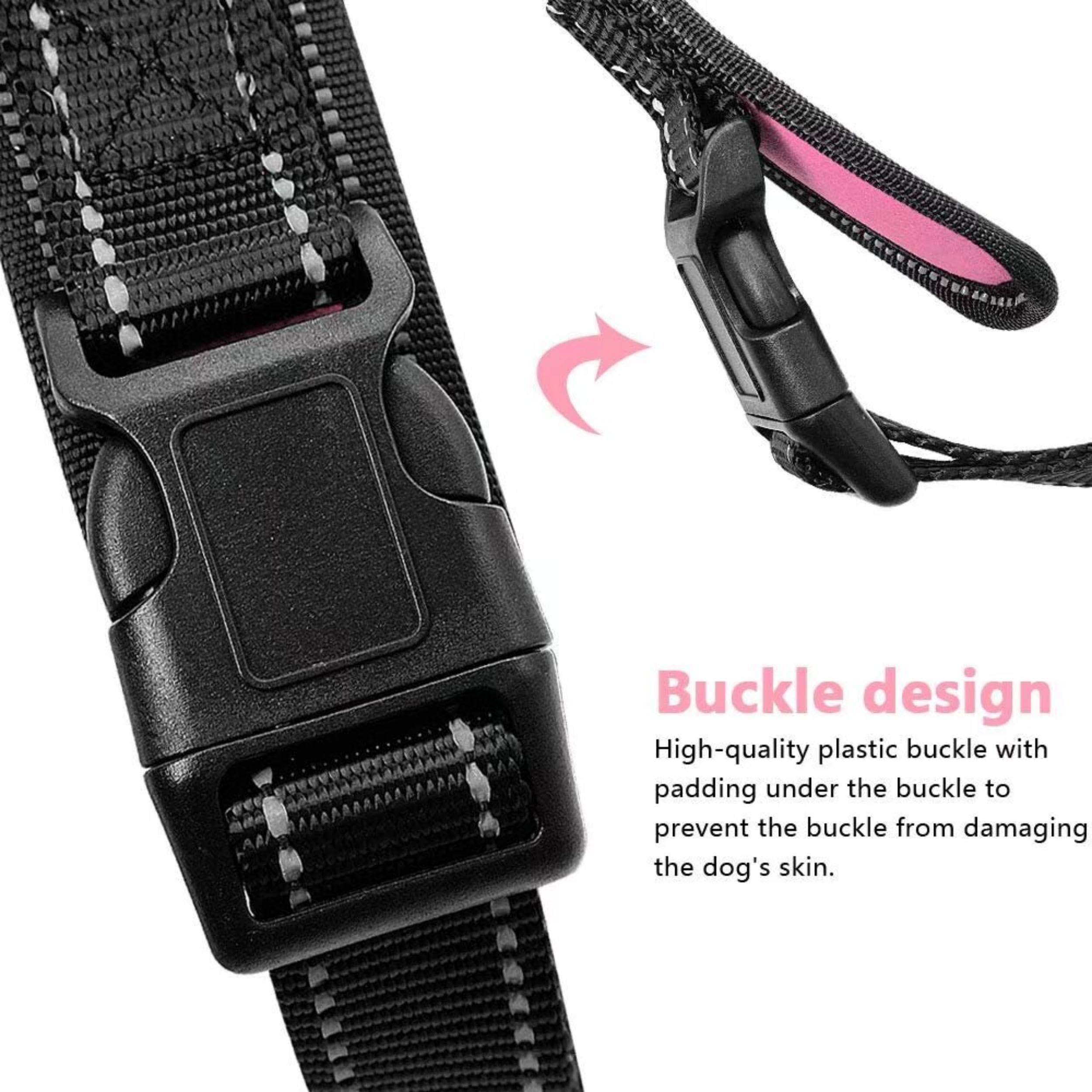 Beirui Rhinestone Dog Harness - Reflective Bling Nylon Vest, Size L, Pink, Suede, with Sparkly Bow Tie for Small to Large Dogs