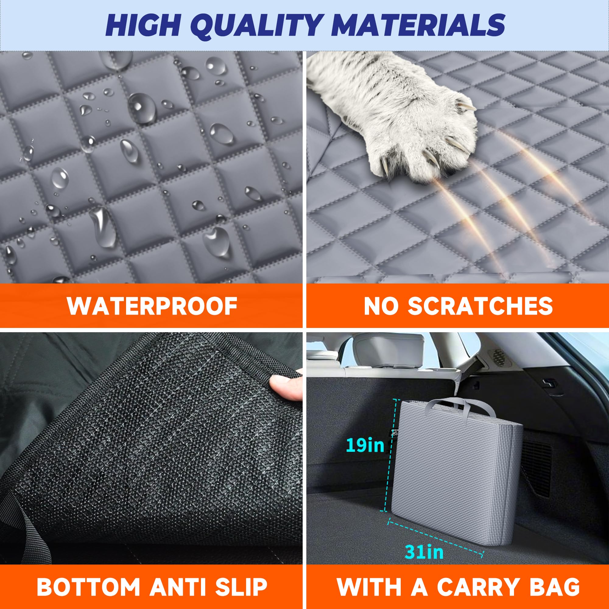 Geotick Dog Seat Cover For Trucks, Hard Bottom Dog Hammock Back Seat Extender For Dogs For F150, Ram1500,Silverado,Gmc Sierra -