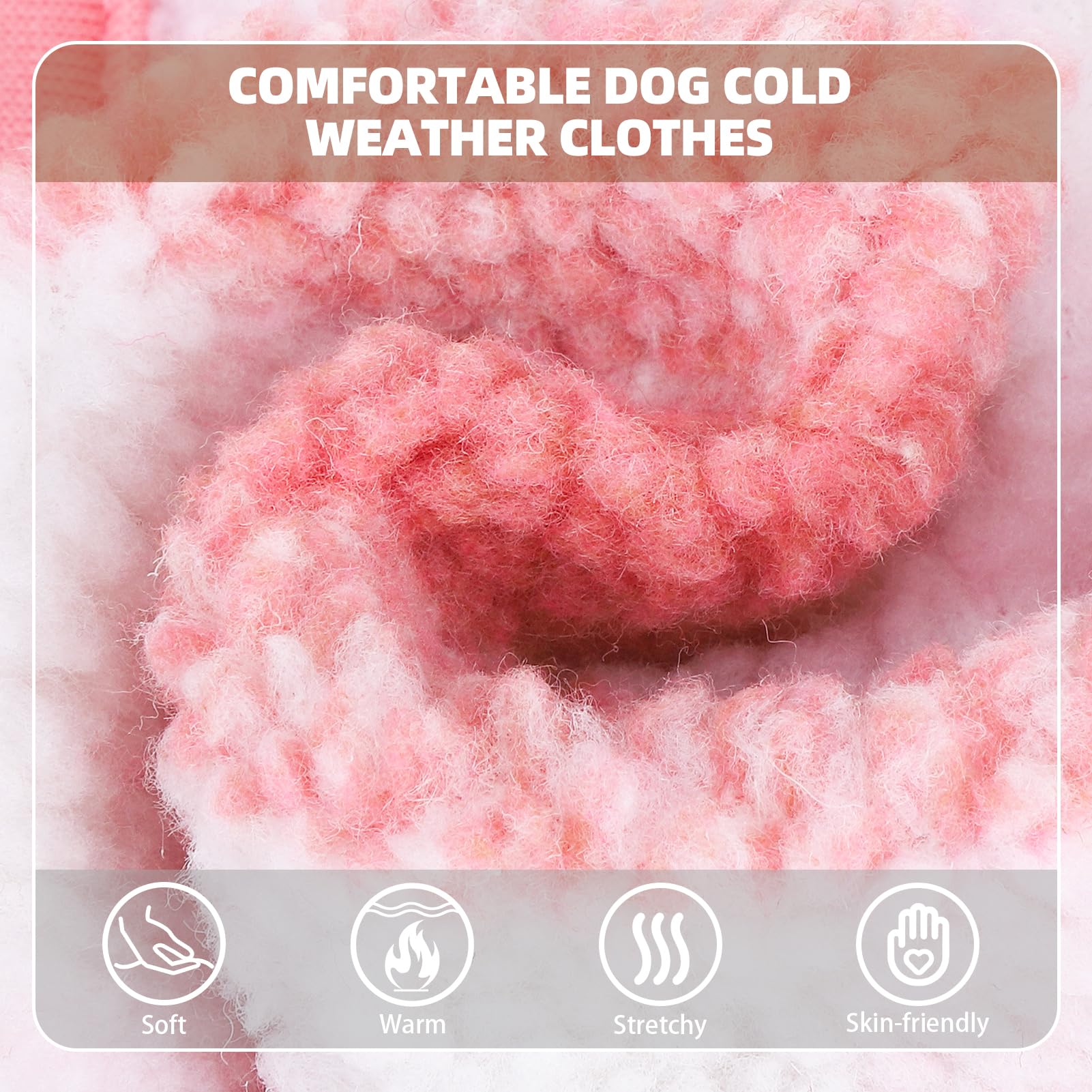 PUPTECK Dog Hoodie Puppy Sweatshirt Warm Dog Sweater Winter Clothes Cold Weather Coats for Small Medium Large Dogs, Pink, XS