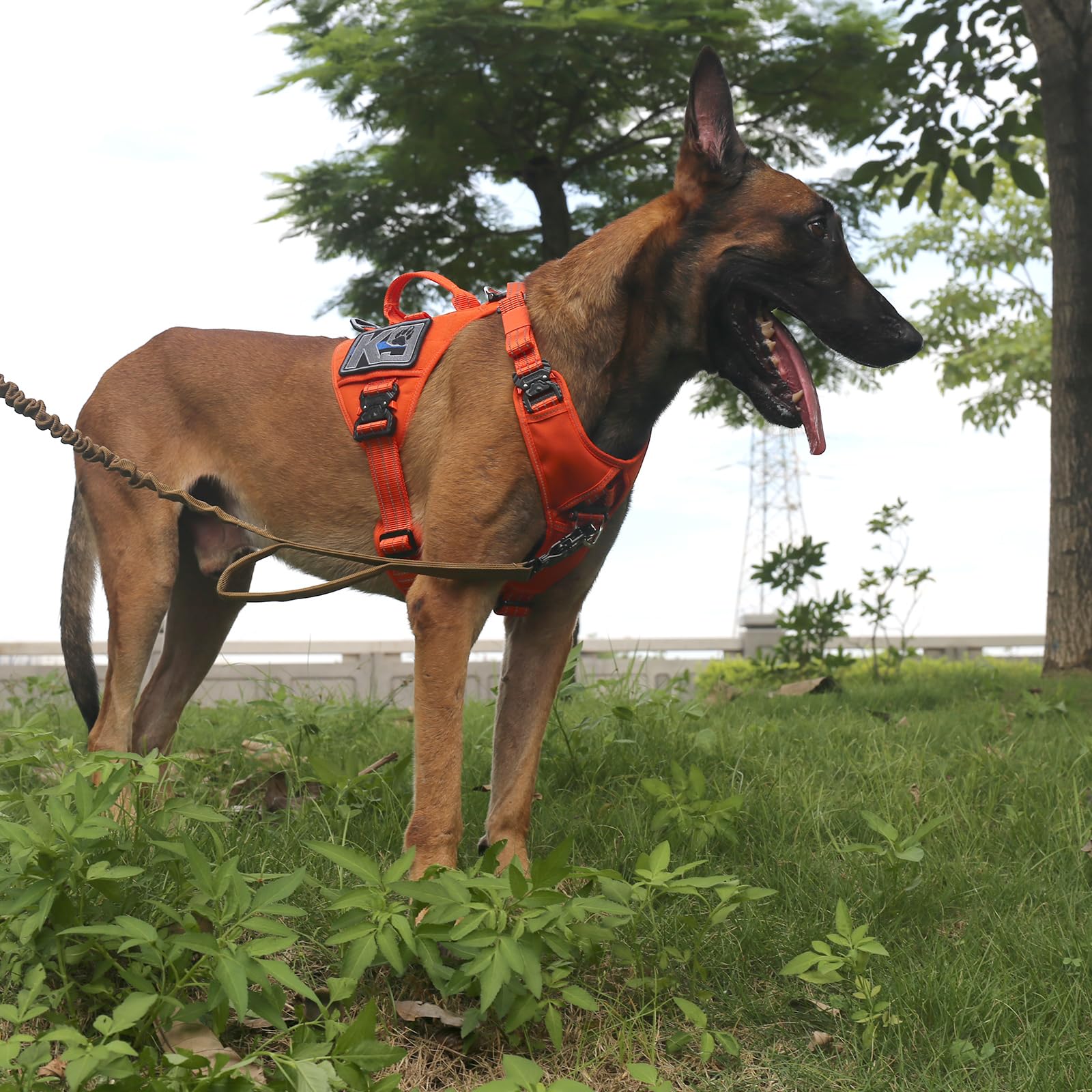 ICEFANG GN8 Tactical Dog Harness with 4X Metal Buckles for Large Sized Dogs,Reflective in Training Walking K9 Vest,No-Pull Front