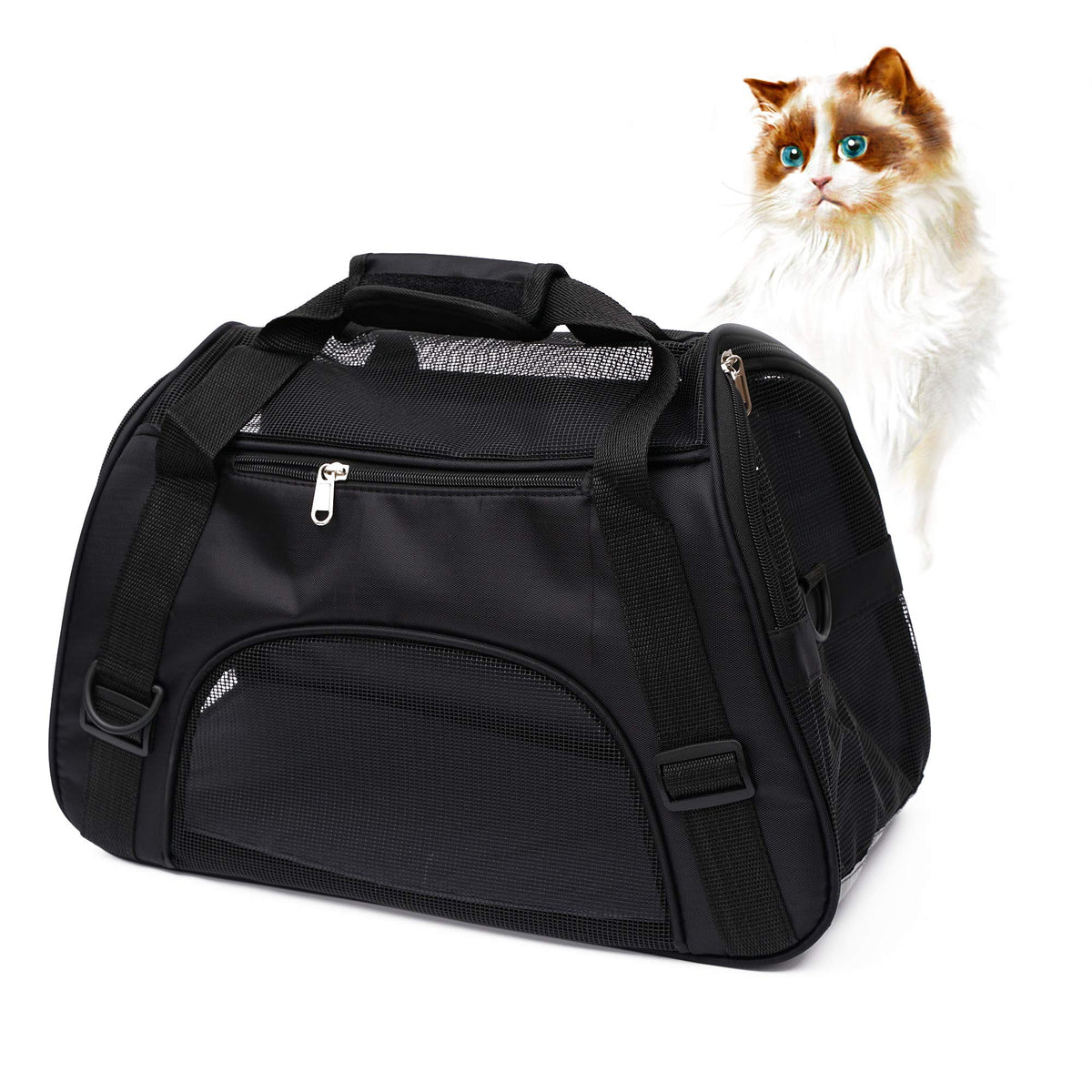 Muchl Pet Carrier Soft-Sided Carriers For Cat Carriers Dog Carrier For Small Medium Cats Dogs Puppies Pet Carrier Airline Approved Up To 15 Lbs Cat Dog Pet Travel Carrier (Small, Black)