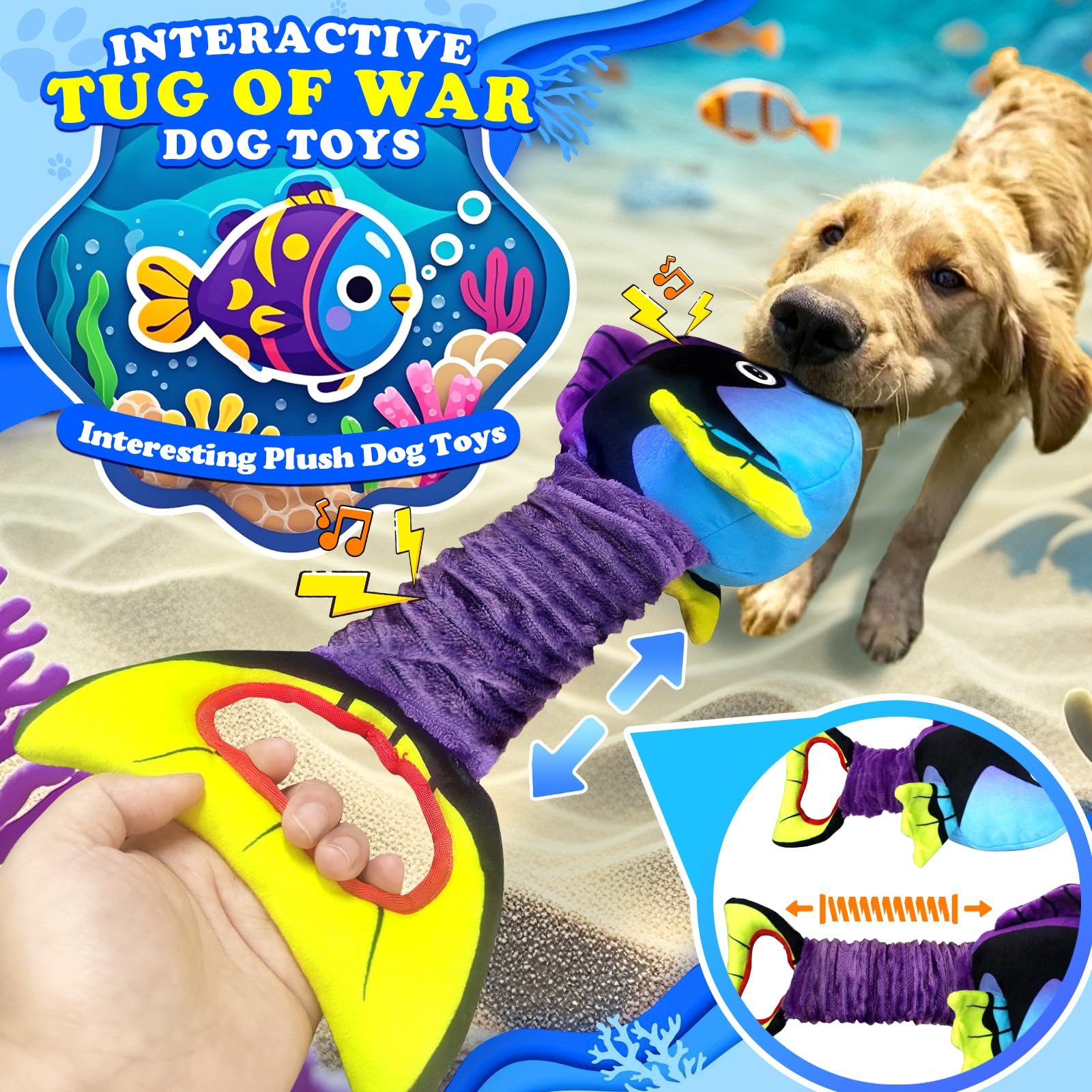 Kachewlulu Squeaky Dog Toys For Aggressive Chewers -Suitable For Large Breeds-Chew Toys For Puppy Teething-Dog Toys To Keep Them