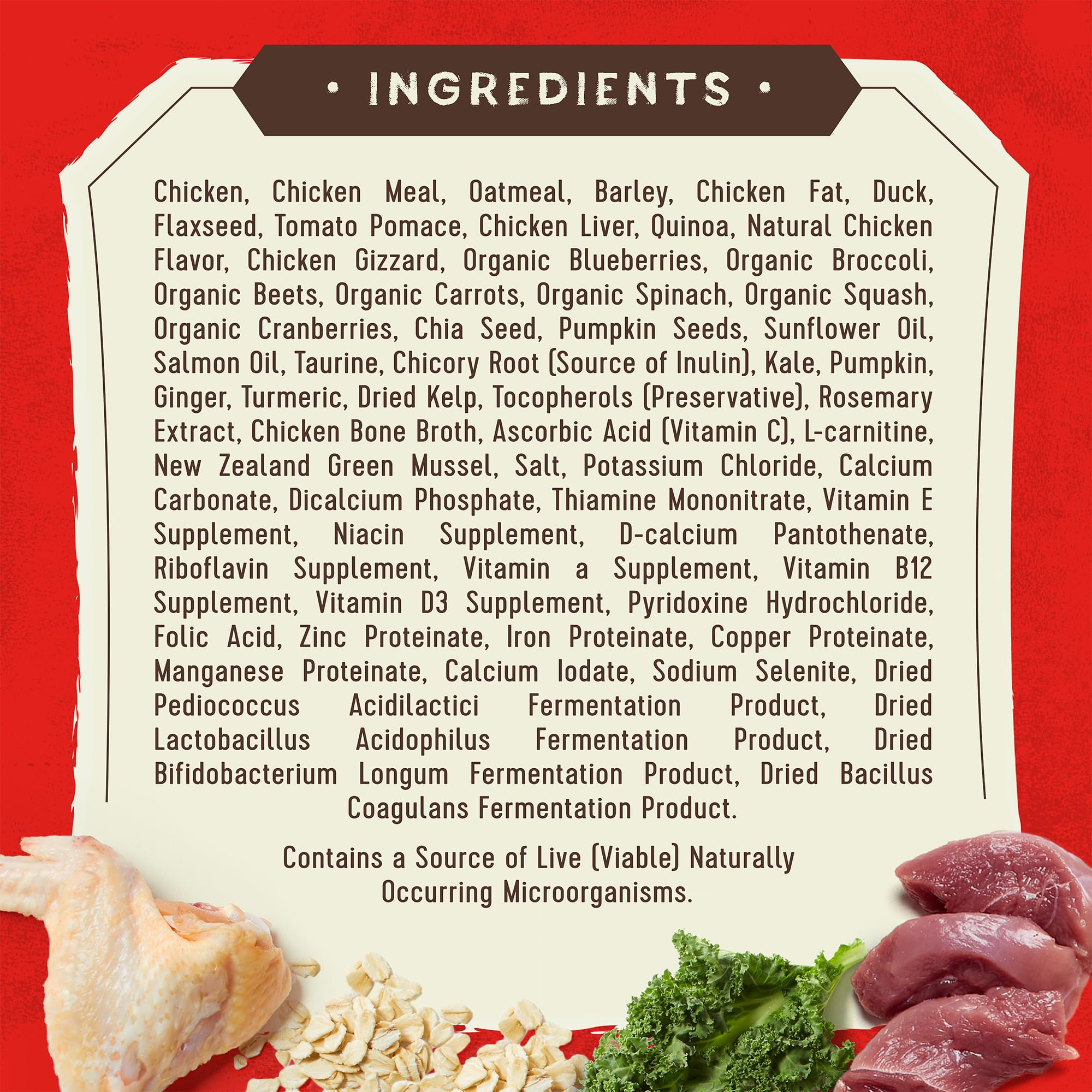 Stella & Chewy's SuperBlends Raw Blend Cage-Free Chicken & Duck Recipe, 3.25 lb Bag, Wholesome Grains, Red