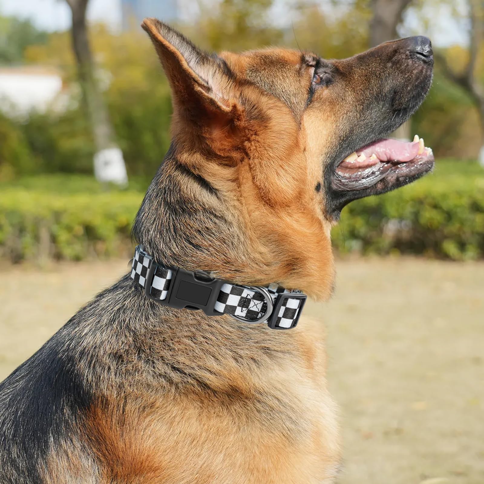 Dog Collar Adjustable Puppy Collar For Small Medium Large Dogs, Nylon Safety Collars With Leopard Print Night Visibility, Plaid