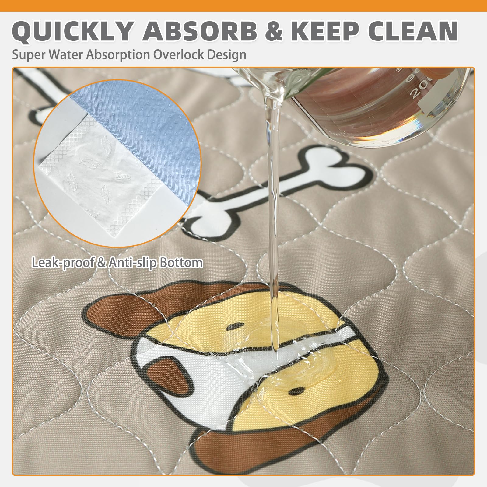 Kooltail Washable Pee Pads For Dogs, 4 Packssuper Absorbent Leakproof & Non-Slip Dog Pee Pad Large, Reusable Puppy Training Pads