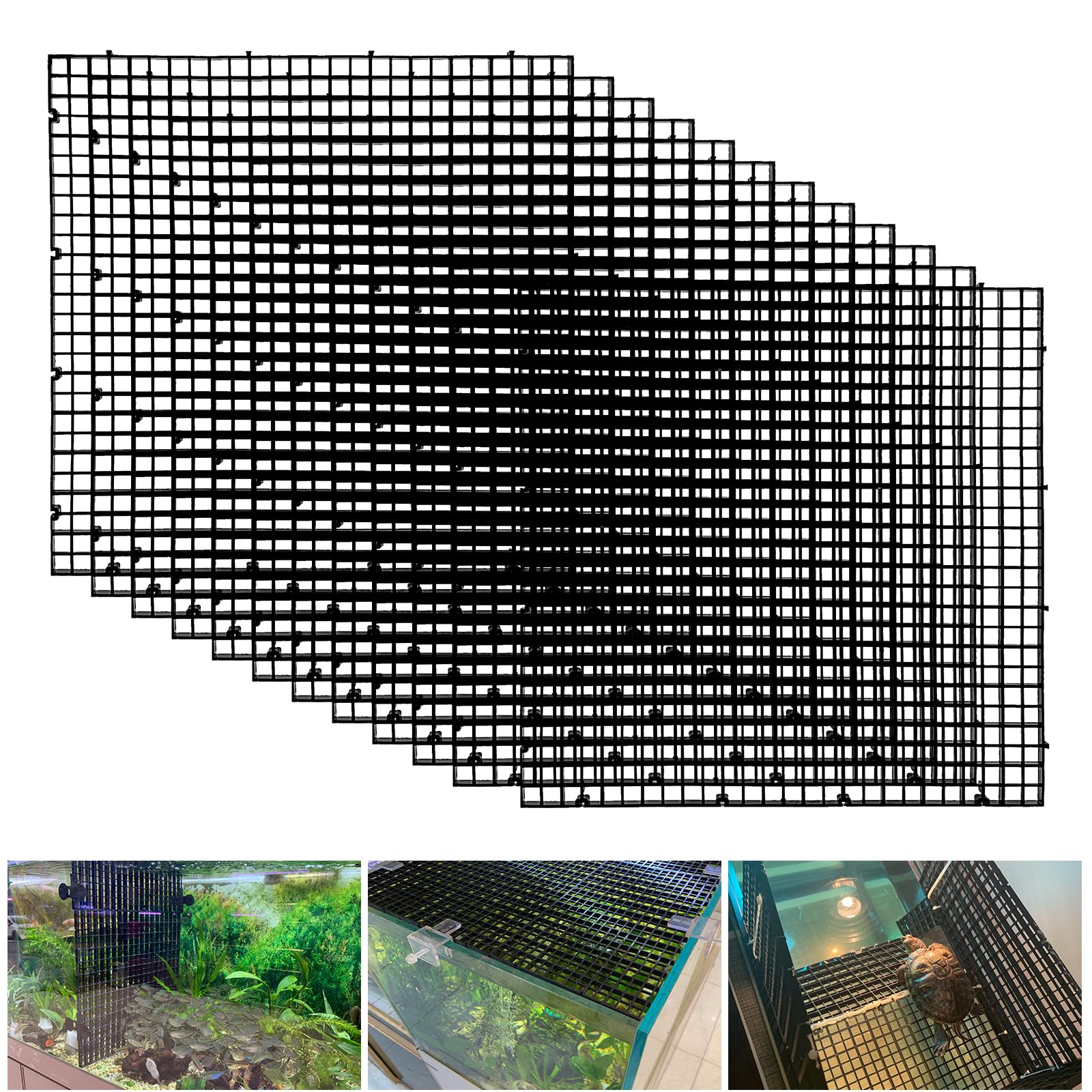 Weramics Plastic Egg Crate Fish Tank Divider Aquarium Filter Bottom Plastic Grid Fish Tank Isolation Board Black Egg Crate Tray(