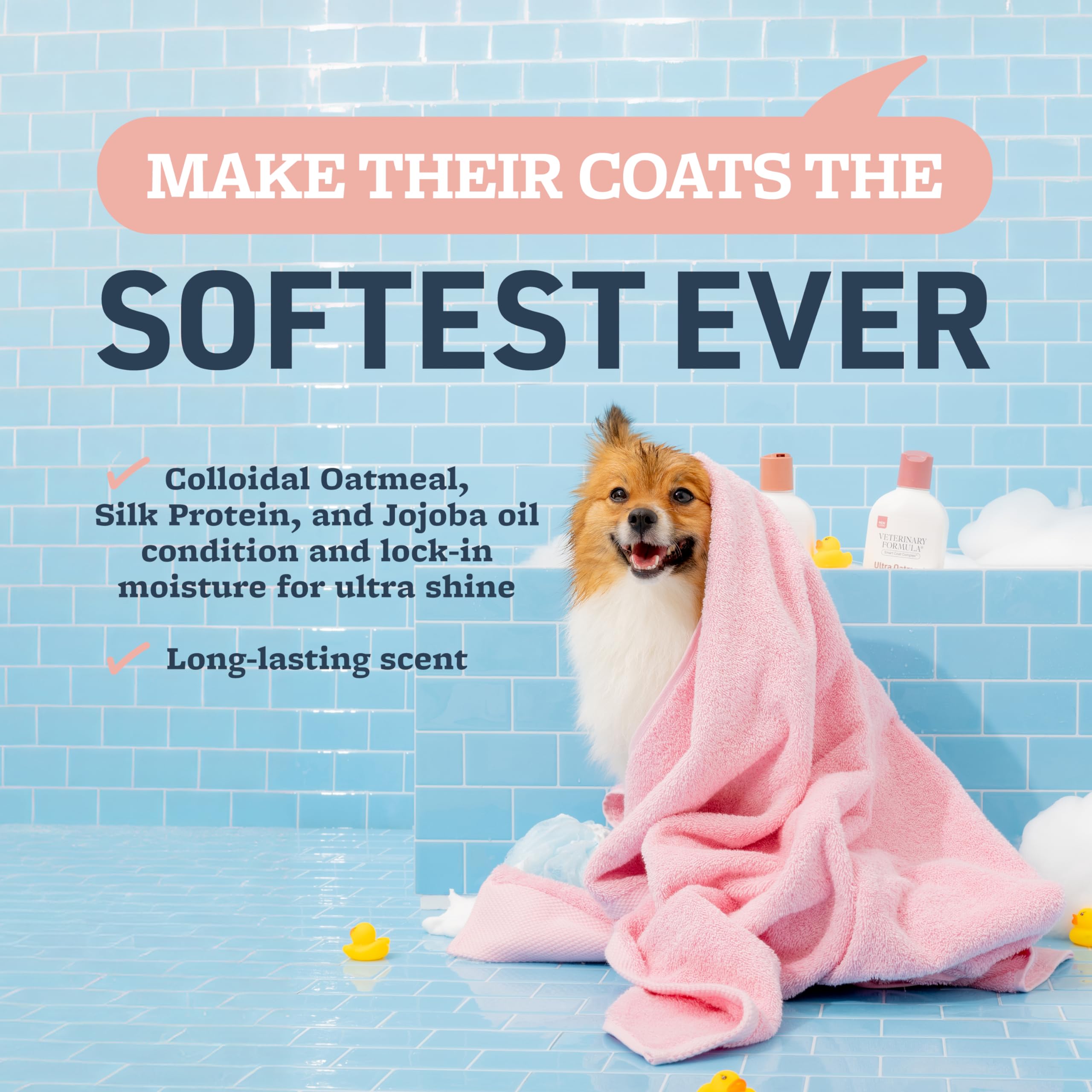 Veterinary Formula Smart Coat Conditioner for Dogs, 17 Fl oz - Oatmeal & Jojoba, Softens & Hydrates Coat, Long-Lasting Scent