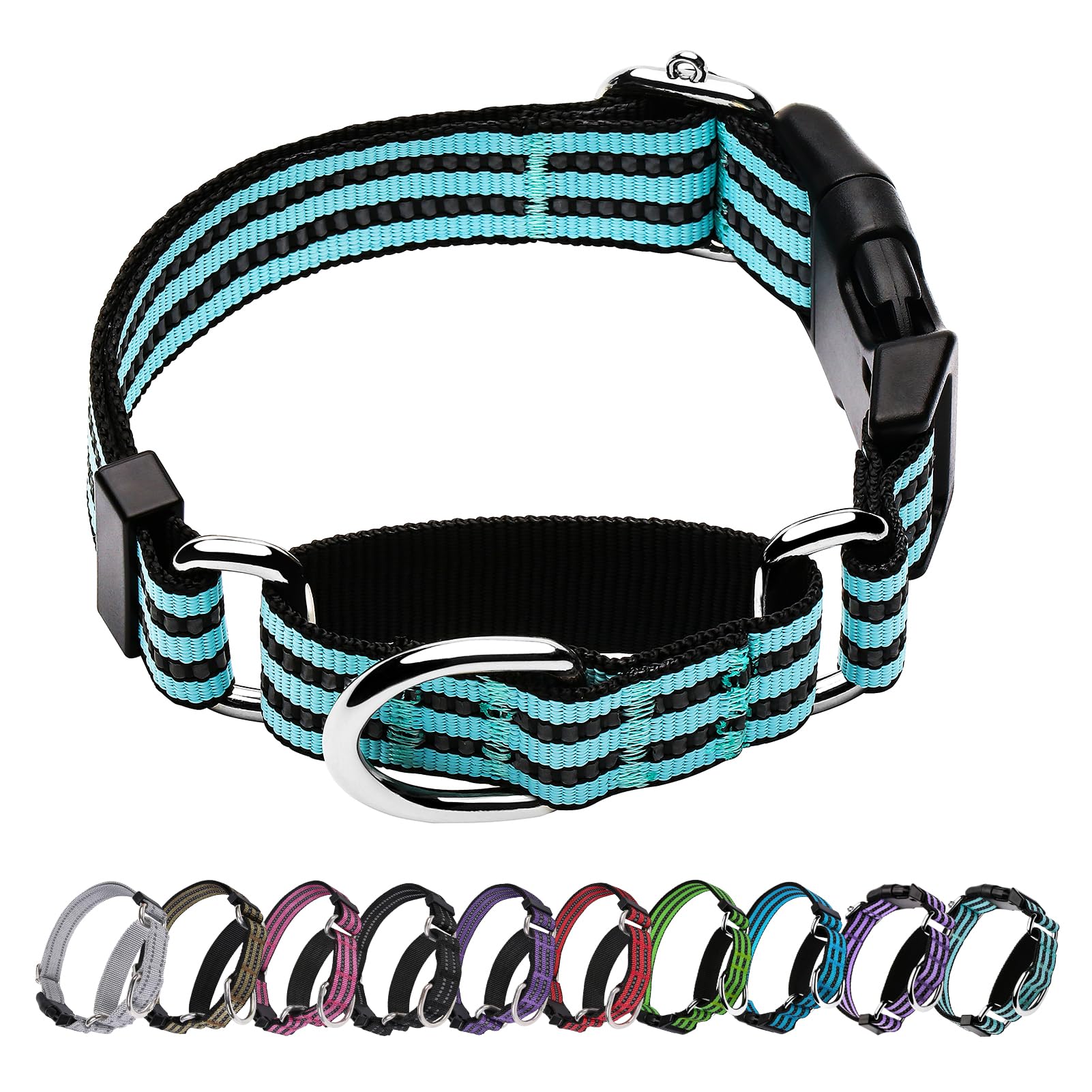 Martingale Dog Collars - Reflective Dog Collar With Quick Release Buckle Adjustable Nylon Training Dog Collar Suitable For Puppi