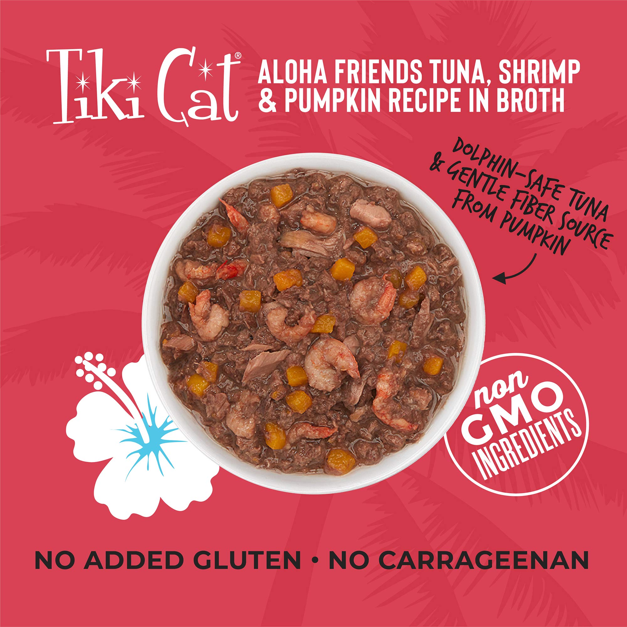Tiki Cat Aloha Friends, Tuna, Shrimp & Pumpkin, Grain-Free & High Moisture, Wet Cat Food for All Life Stages 3 oz. Cans (Pack of