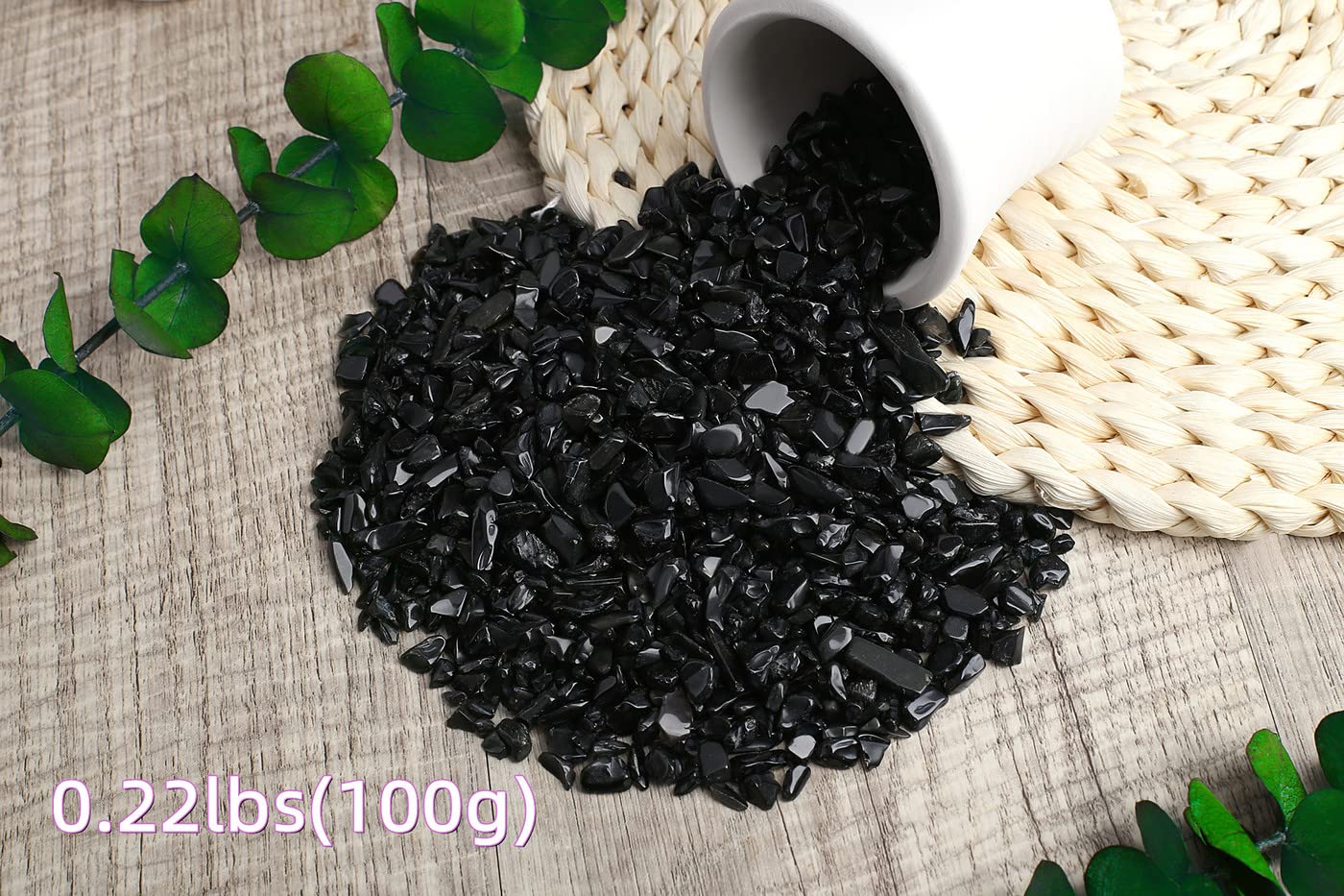 ZHIYUXI Obsidian Crystal Vase Filler Crystal Chips Stone for Decoration Succulent Plants Vase Fish Tank Gravel Crushed Crystals