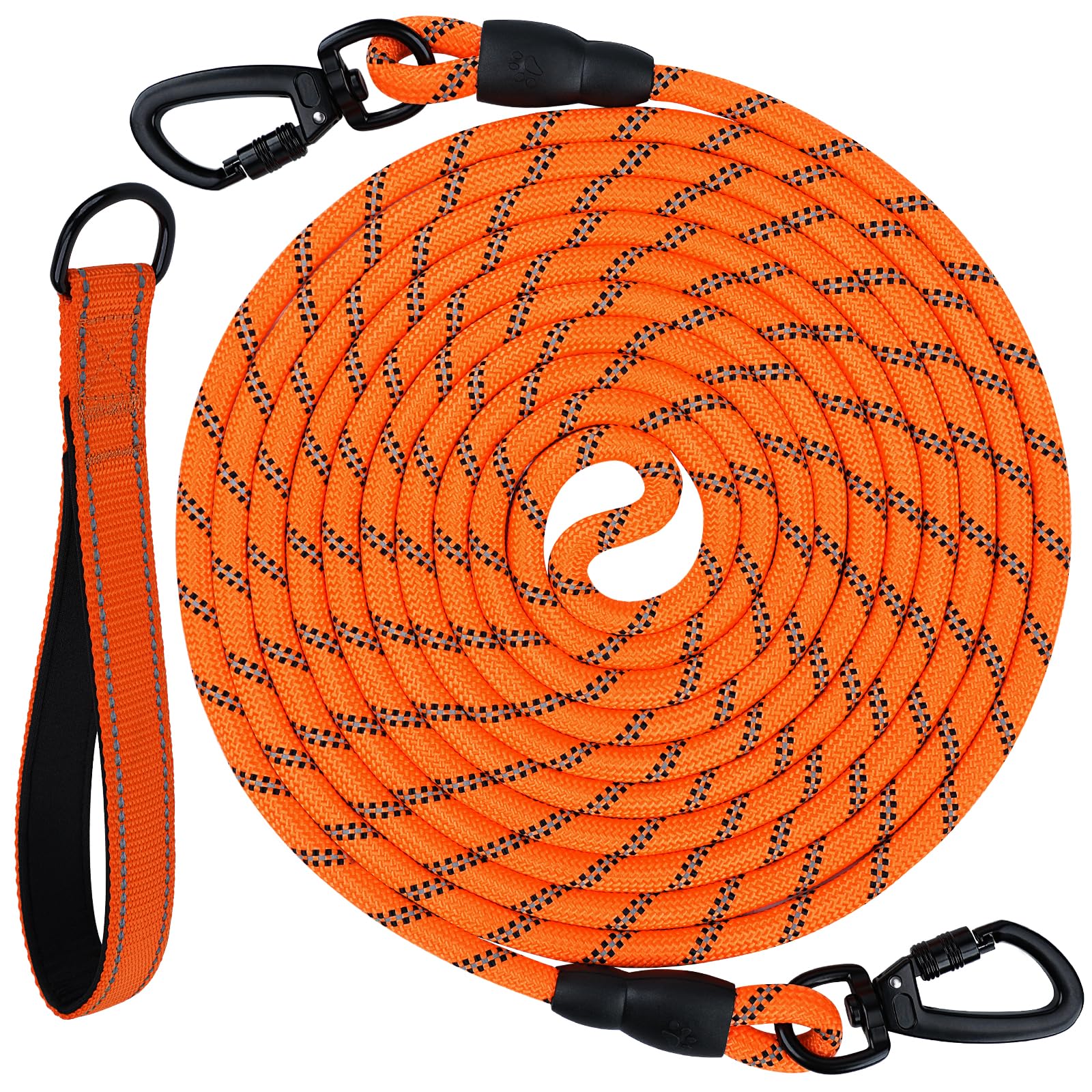 Joytale Long Leash for Dogs, Training Leash with Removable Padded Handle, Double Hook, 15FT/30FT/50FT/65FT Dog Obedience Recall 