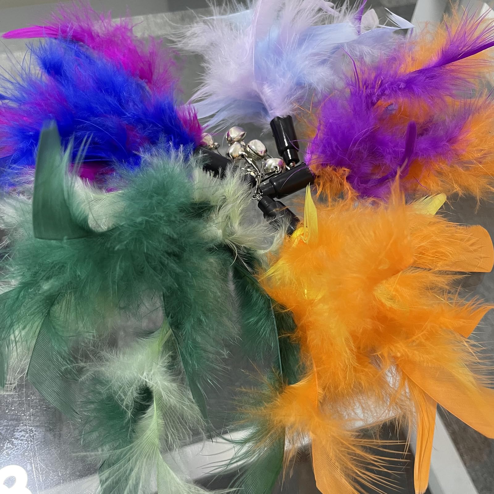 Acceleah Cat Worm Toy Refills - Assorted Teaser Wand Toys With Bell (11 Pcs)